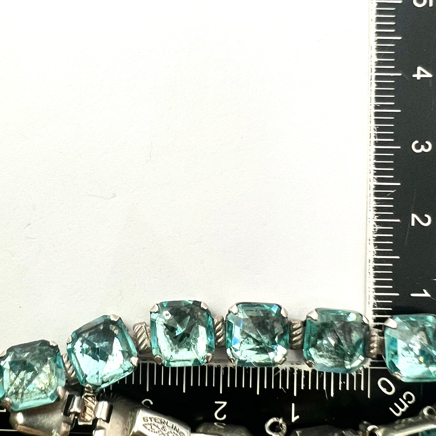 Art Deco Leach & Miller Aquamarine Paste Cocktail Bracelet