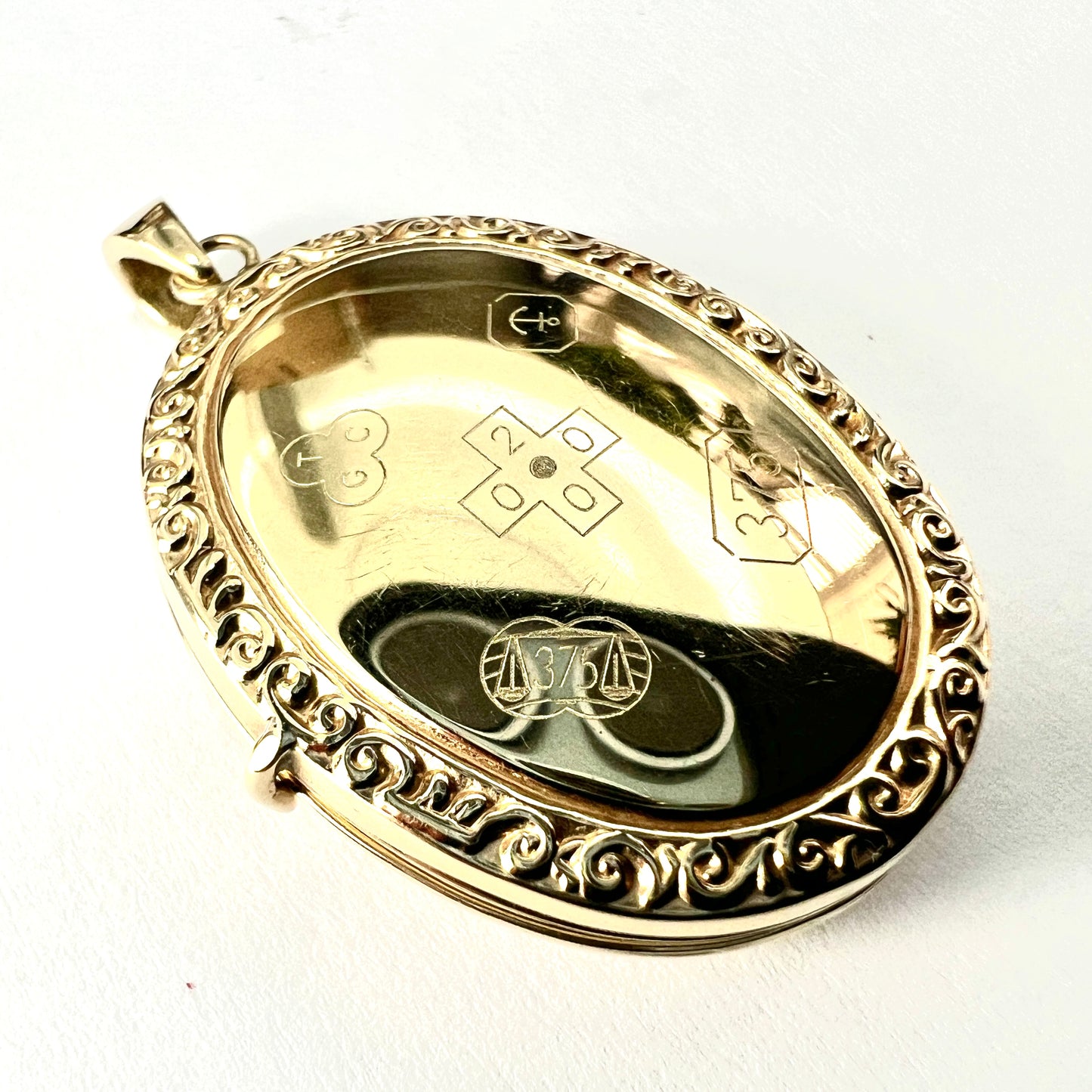 Vintage Diamond 9CT Gold Triple Locket Pendant