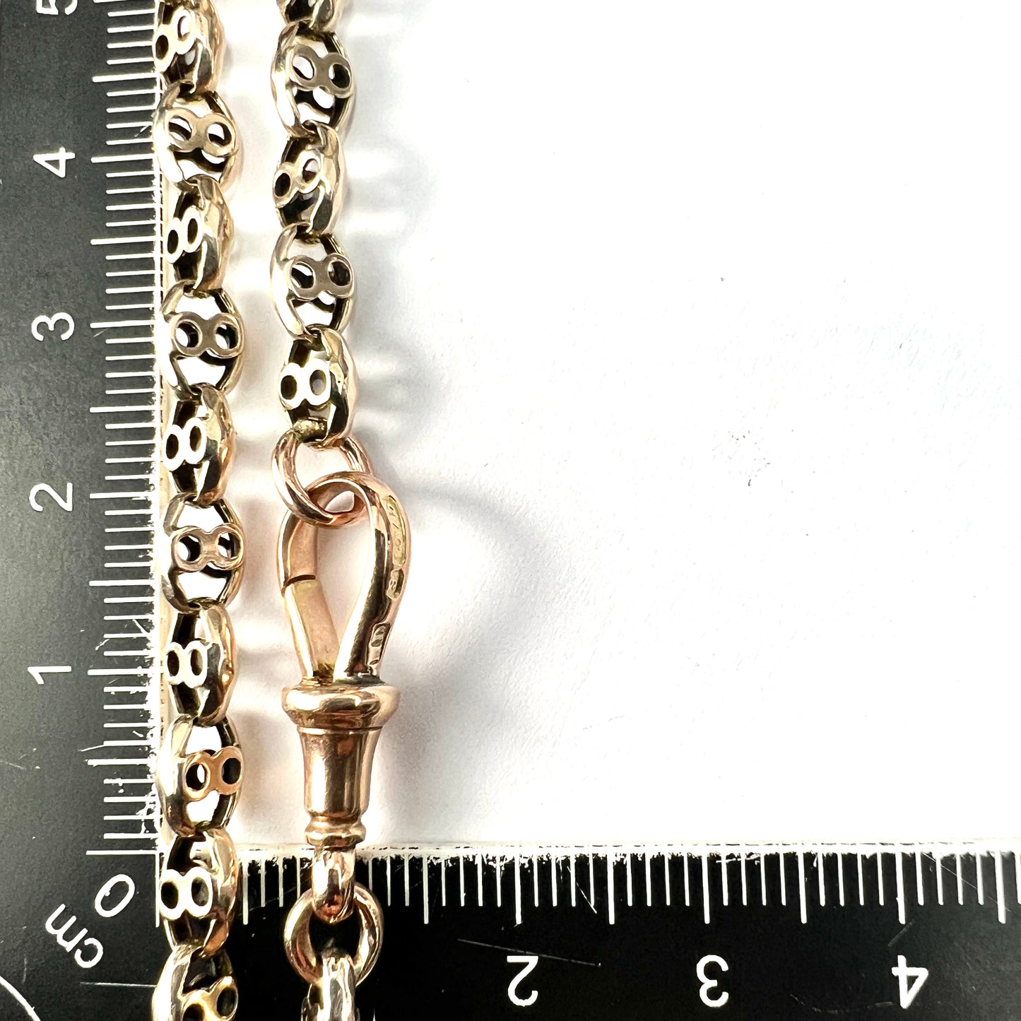 Victorian Solid 9CT Gold Fancy Chain with Albert Clip