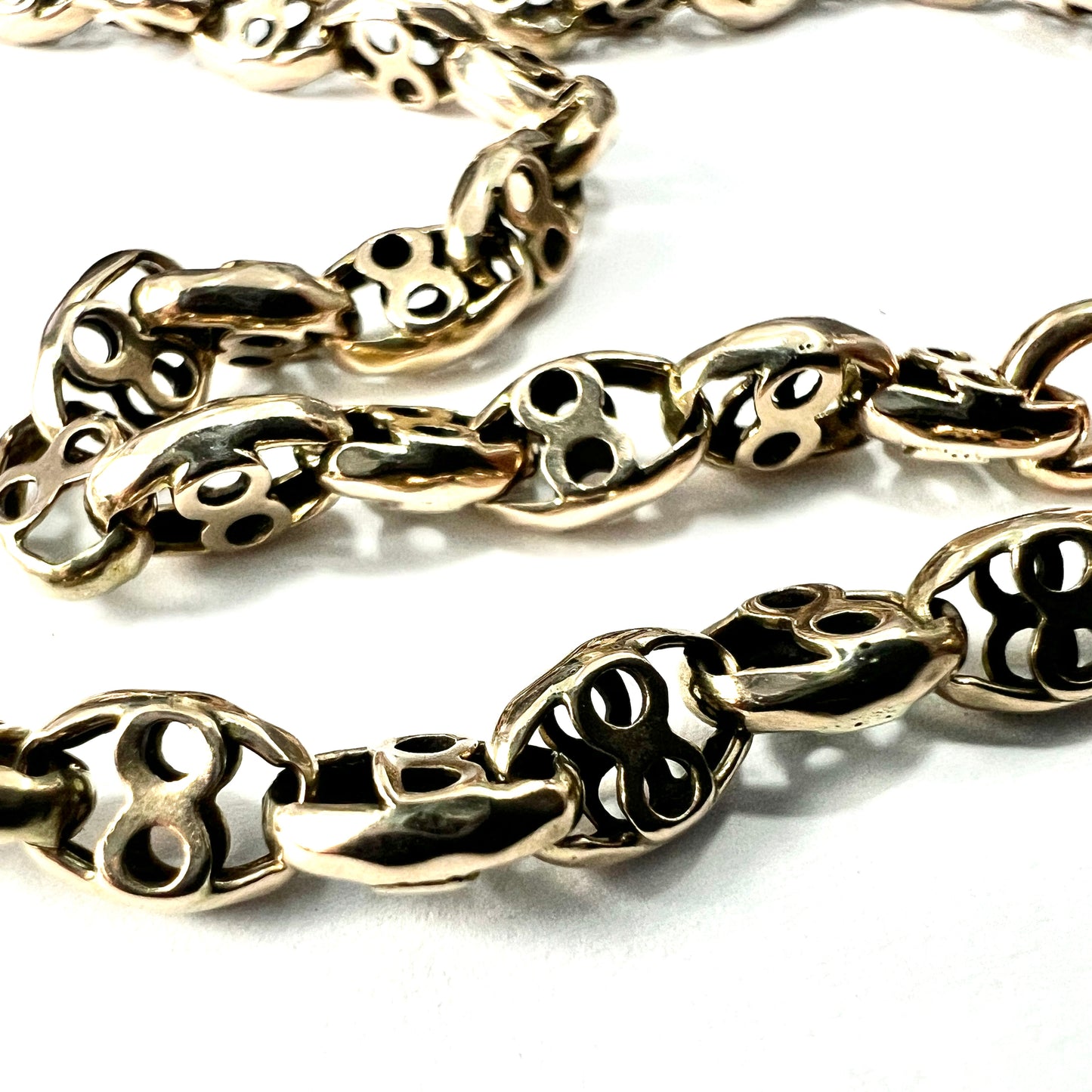 Victorian Solid 9CT Gold Fancy Chain with Albert Clip