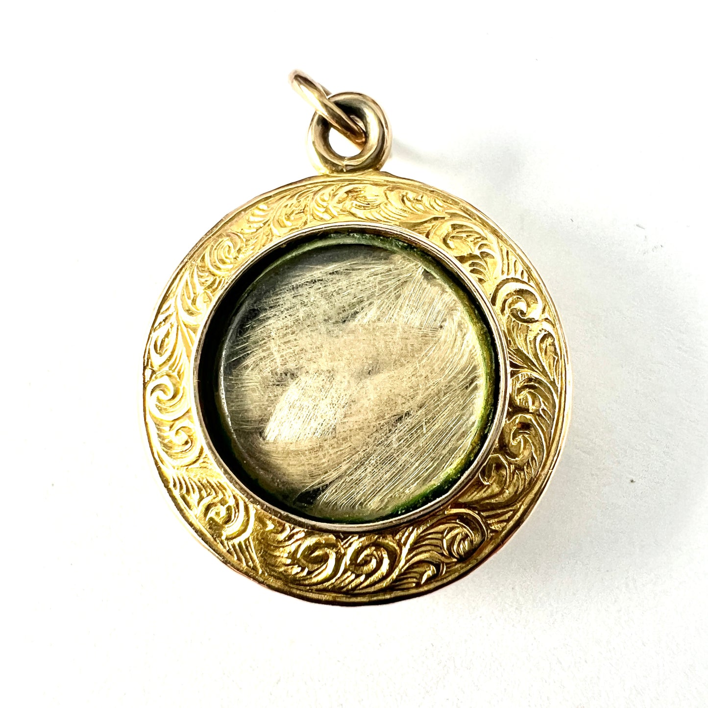 Antique 15CT Gold Domed Hair Locket Pendant