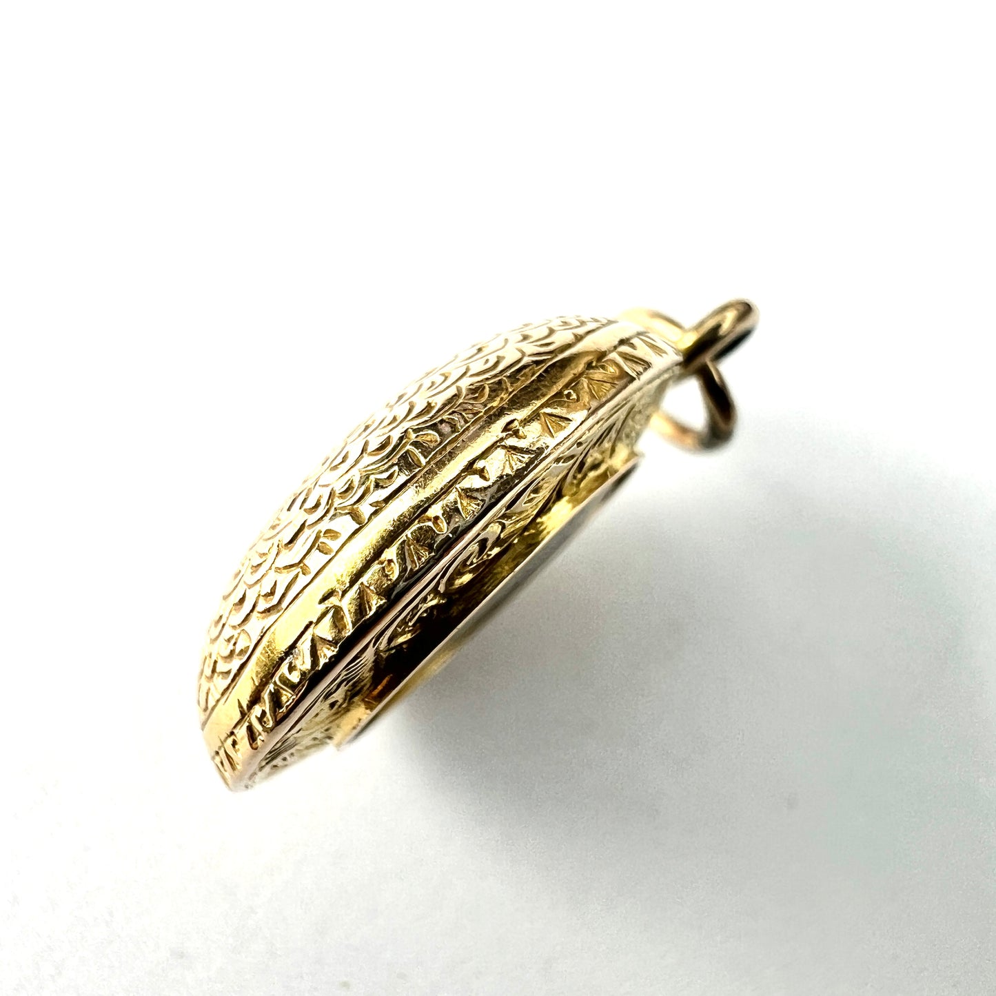 Antique 15CT Gold Domed Hair Locket Pendant