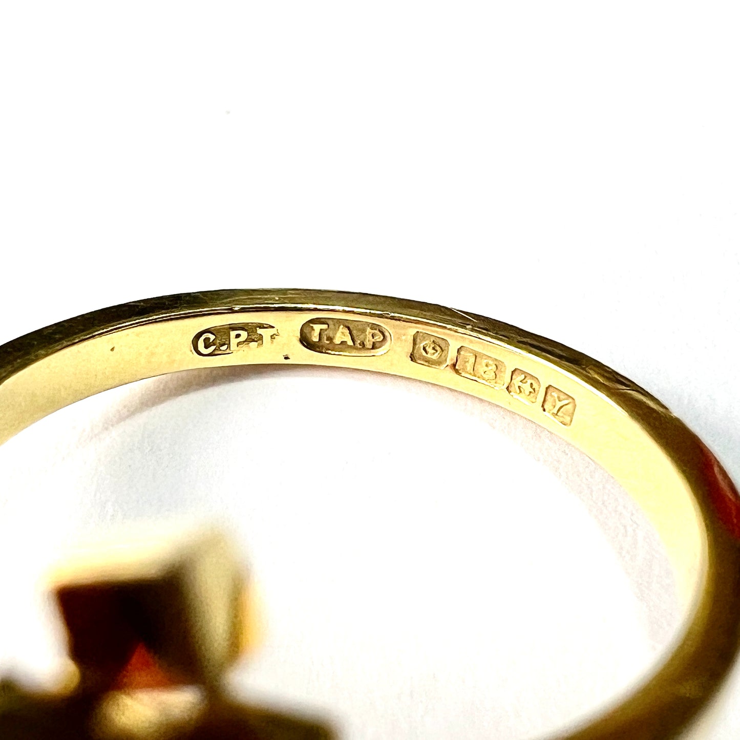 Vintage 1973 Diamond 18CT Gold Cubist Ring by Trigg & Payne