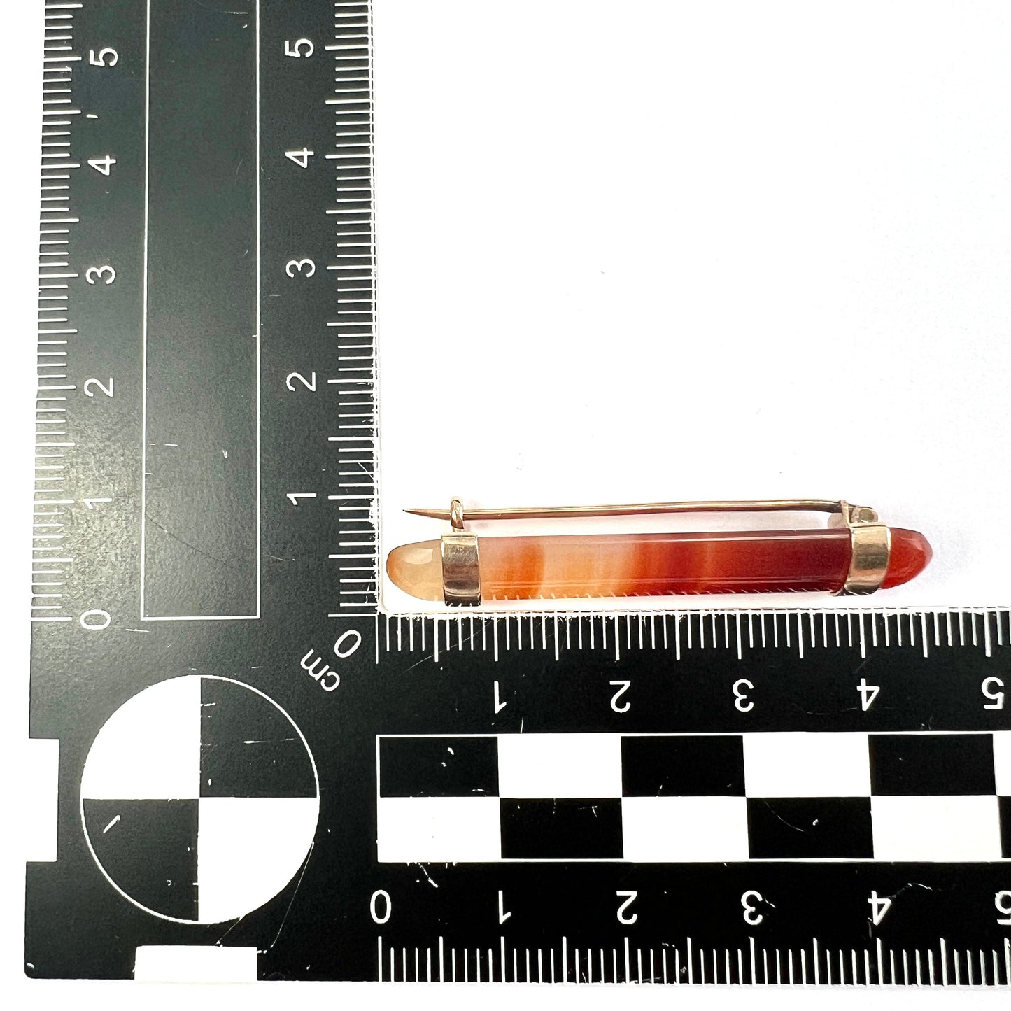 Victorian Red Agate Rose Gold Bar Brooch