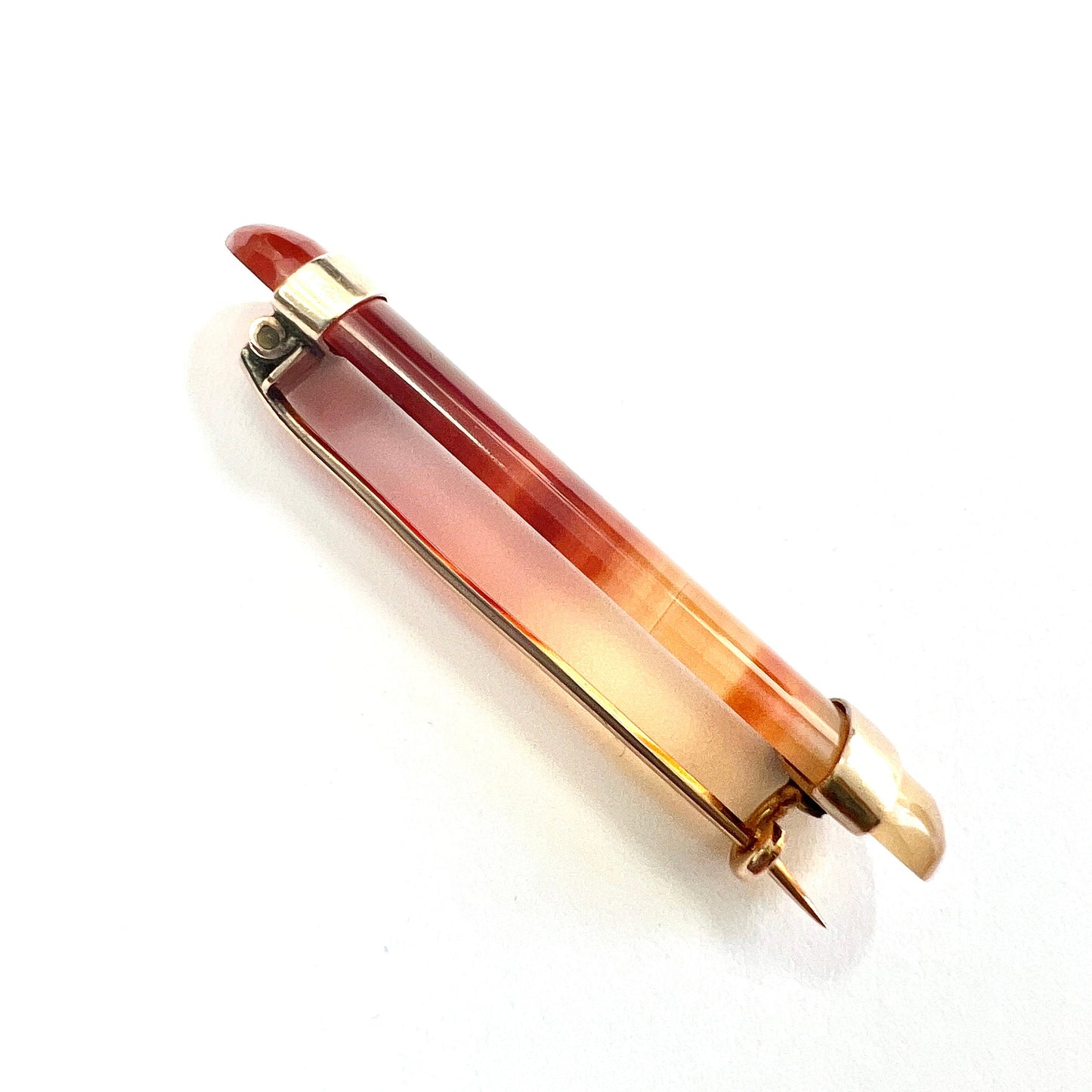 Victorian Red Agate Rose Gold Bar Brooch
