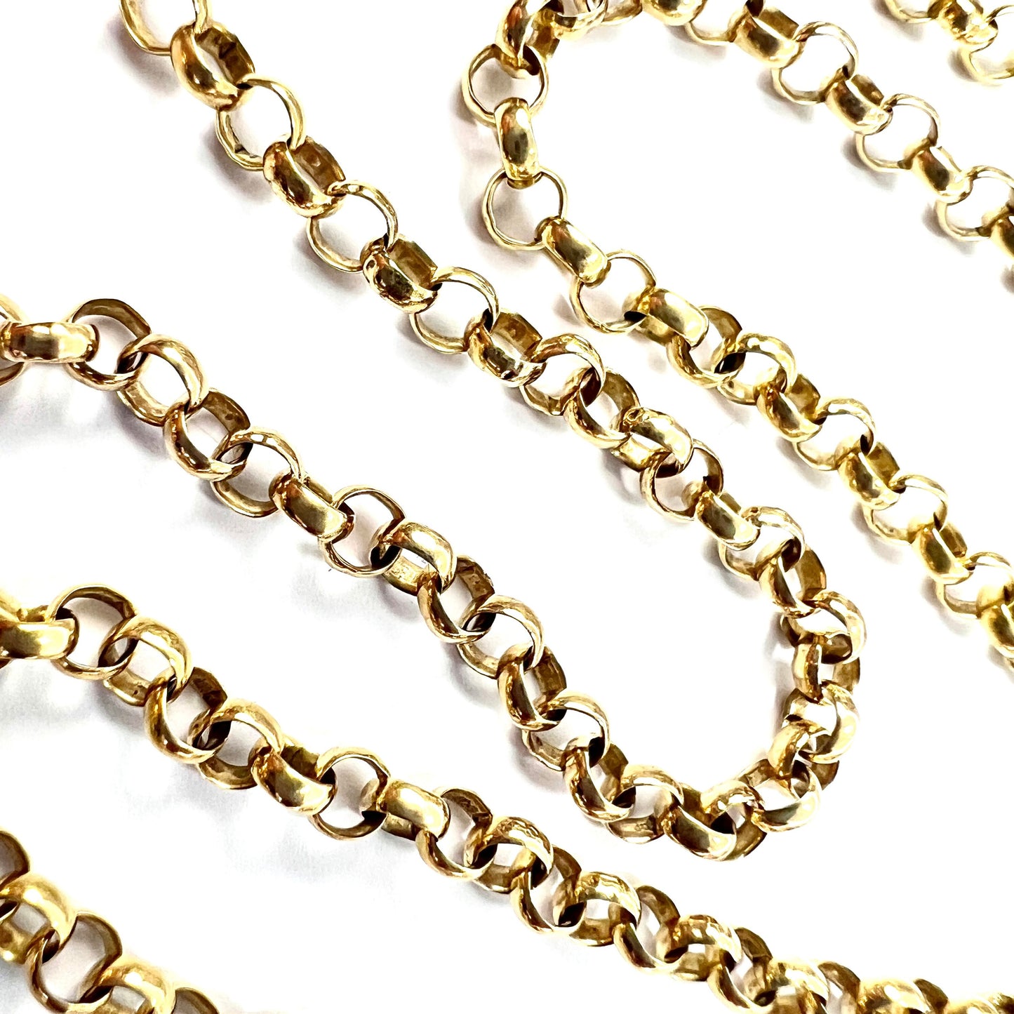 Very Long Vintage 9CT Gold Belcher/Rolo Chain Necklace