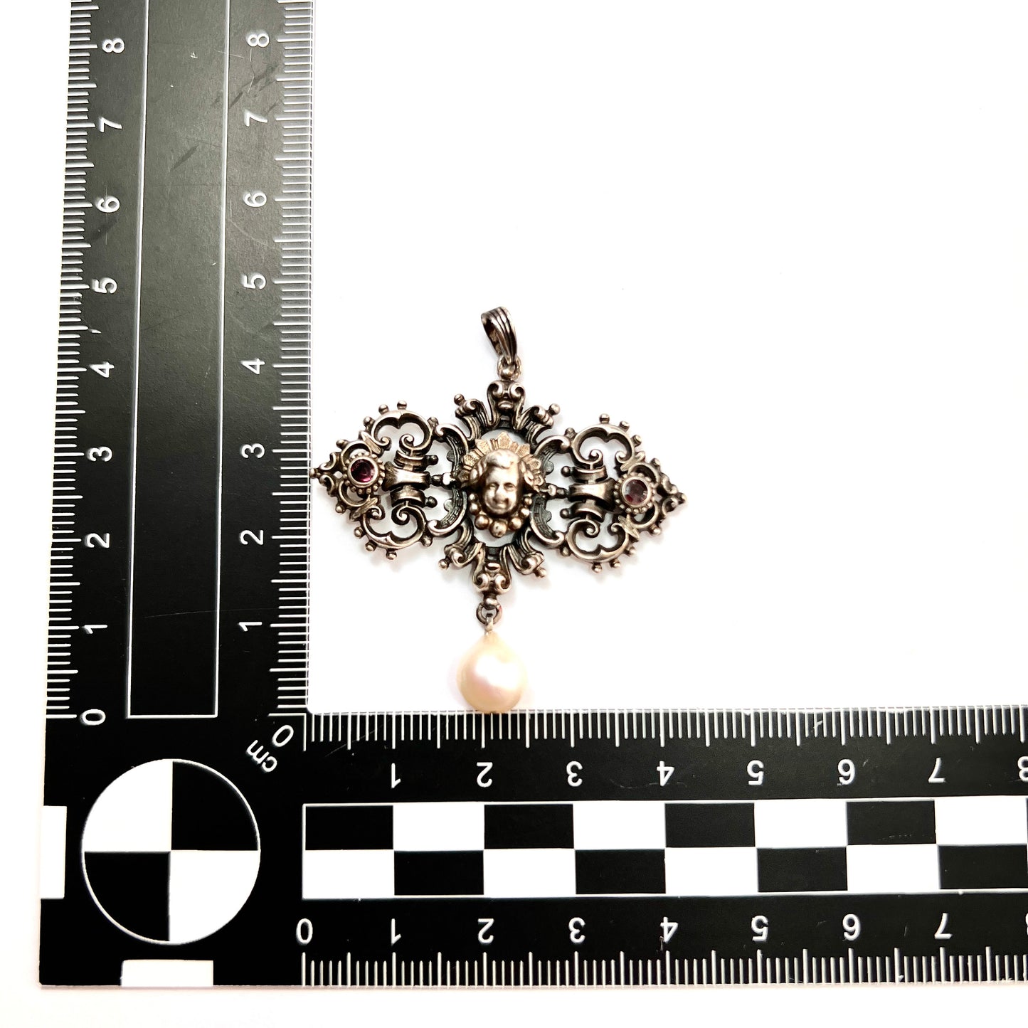 19th Century Silver Baroque Pearl Pendant