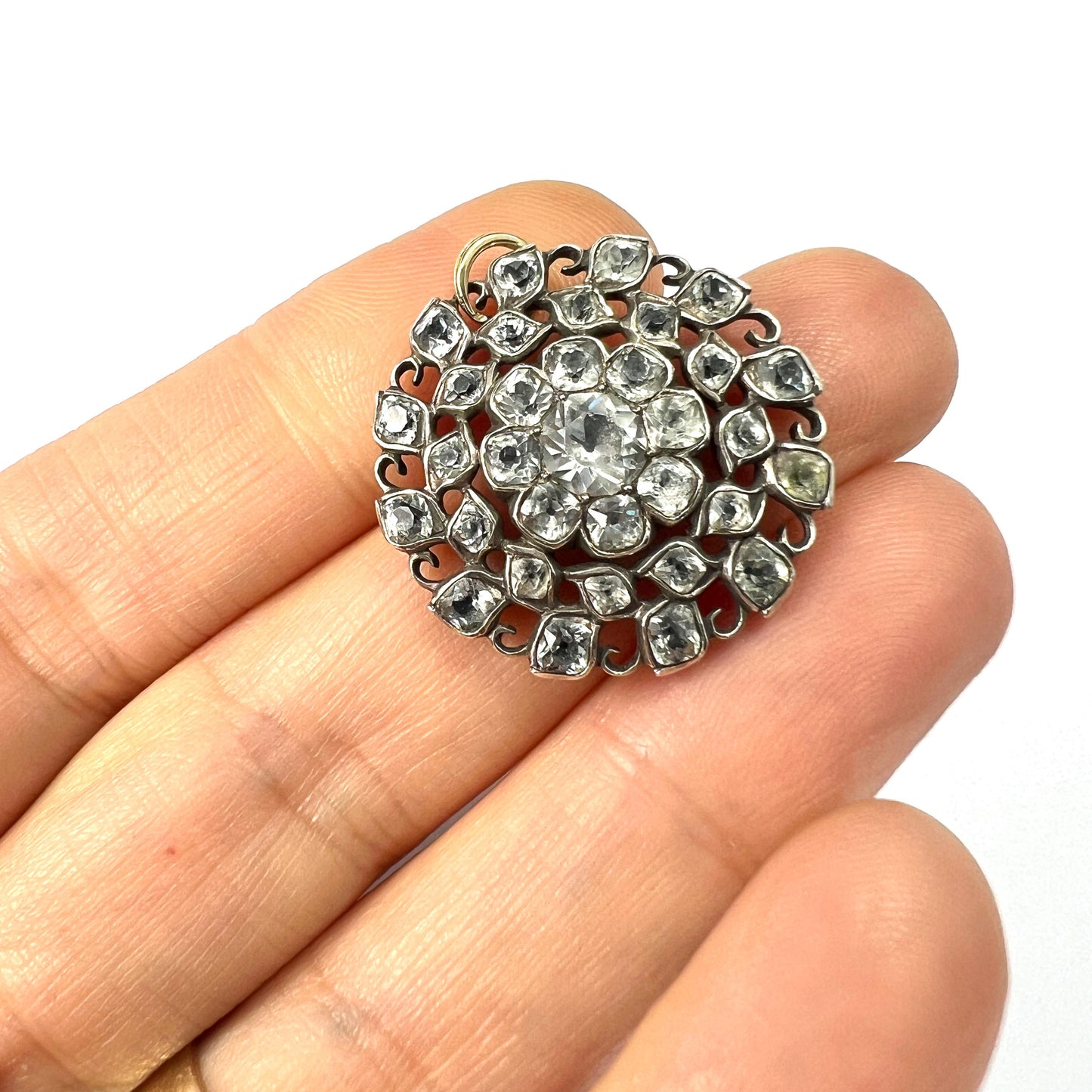 Georgian Silver Black Dot Paste Pendant Conversion