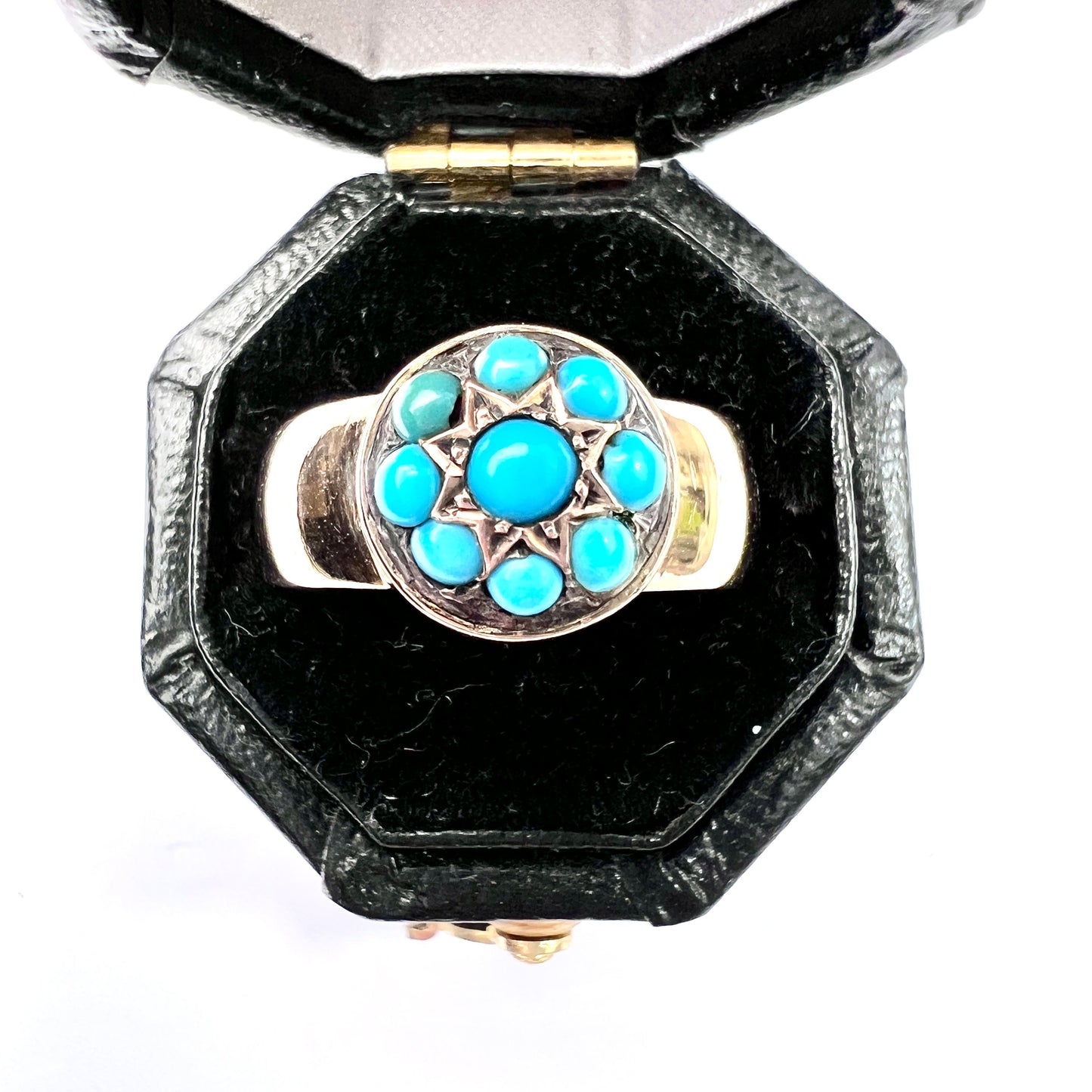 Victorian 18CT Gold Turquoise Star Ring