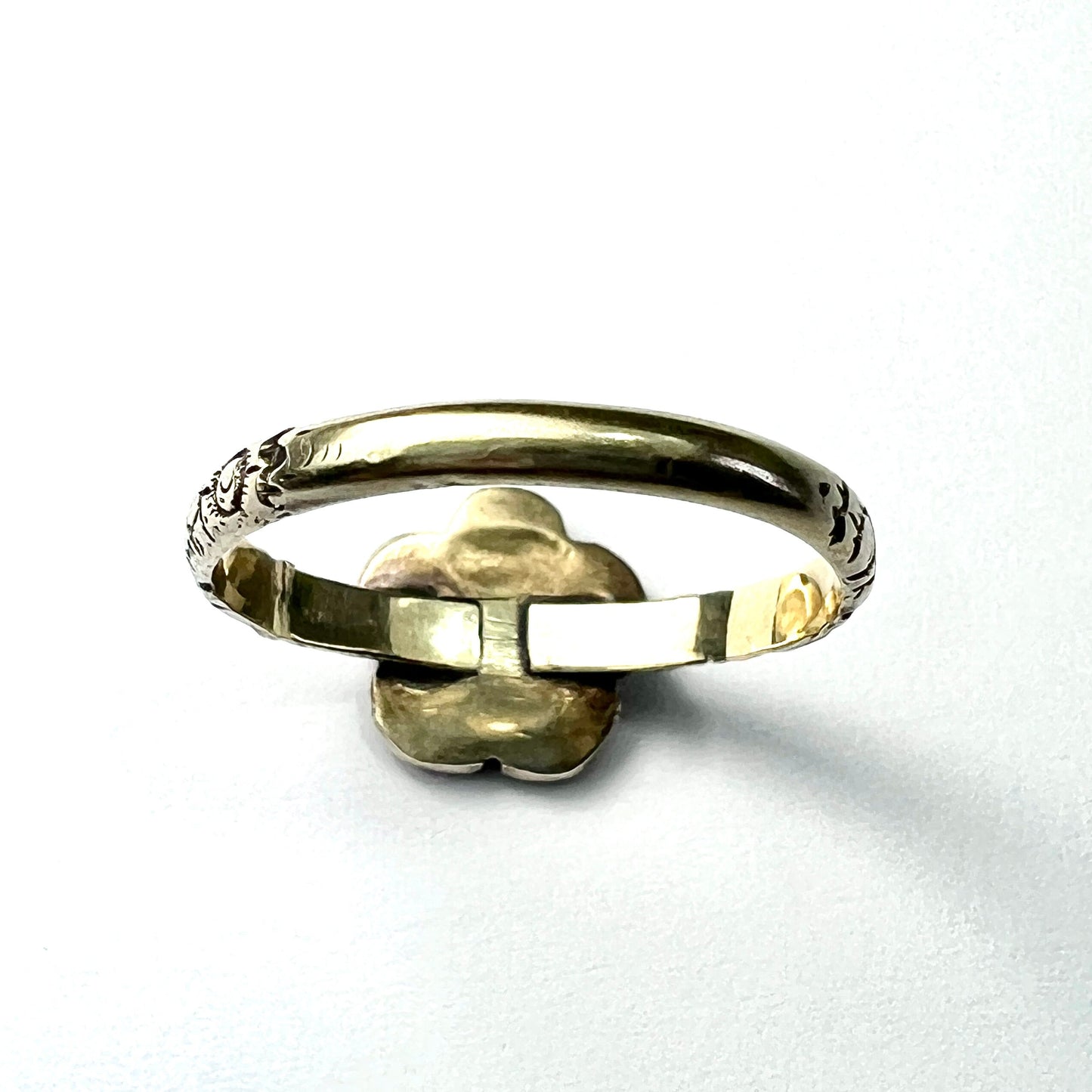 Georgian 12CT Gold Coral Flower Cluster Ring
