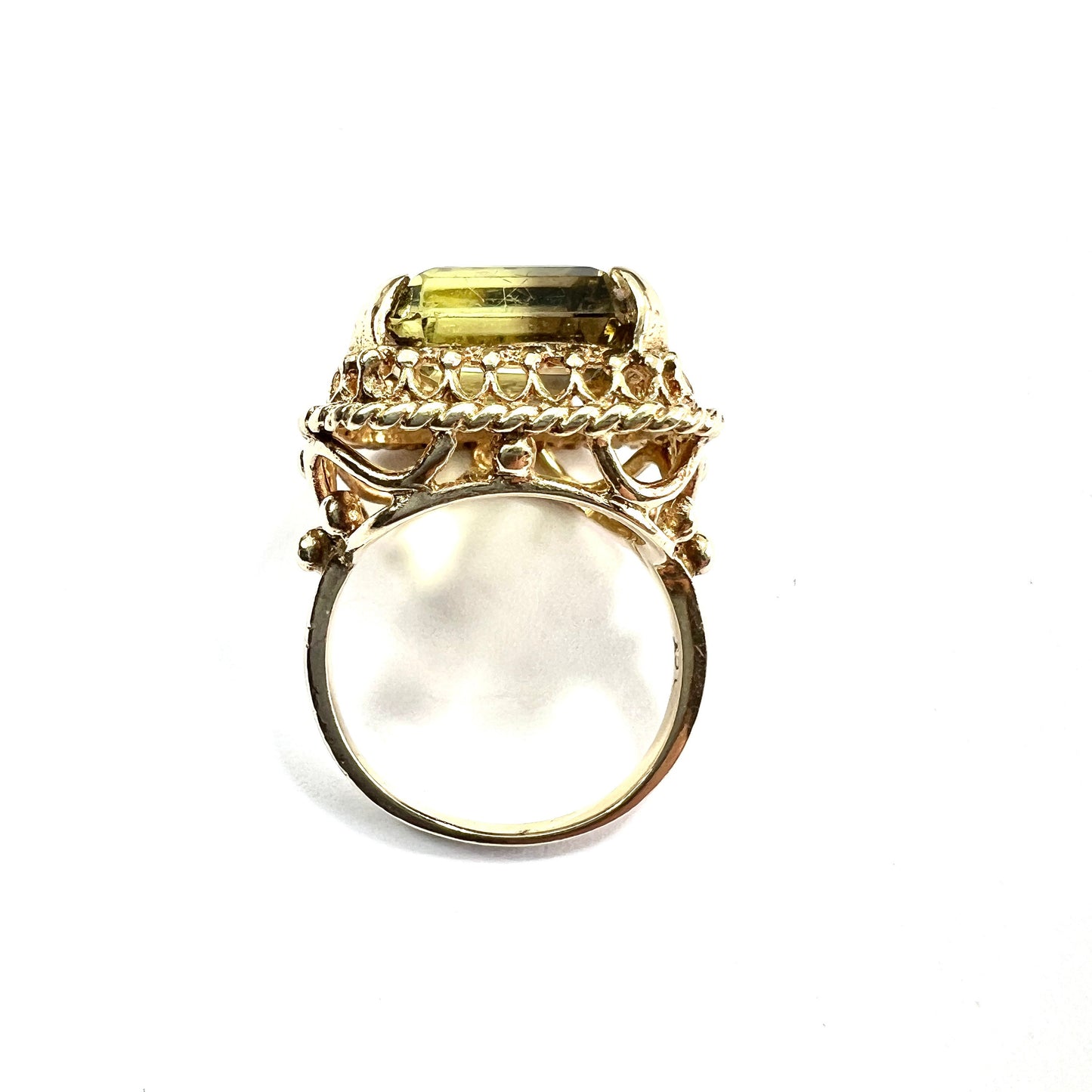 Large Vintage 9CT Gold Citrine Cocktail Ring