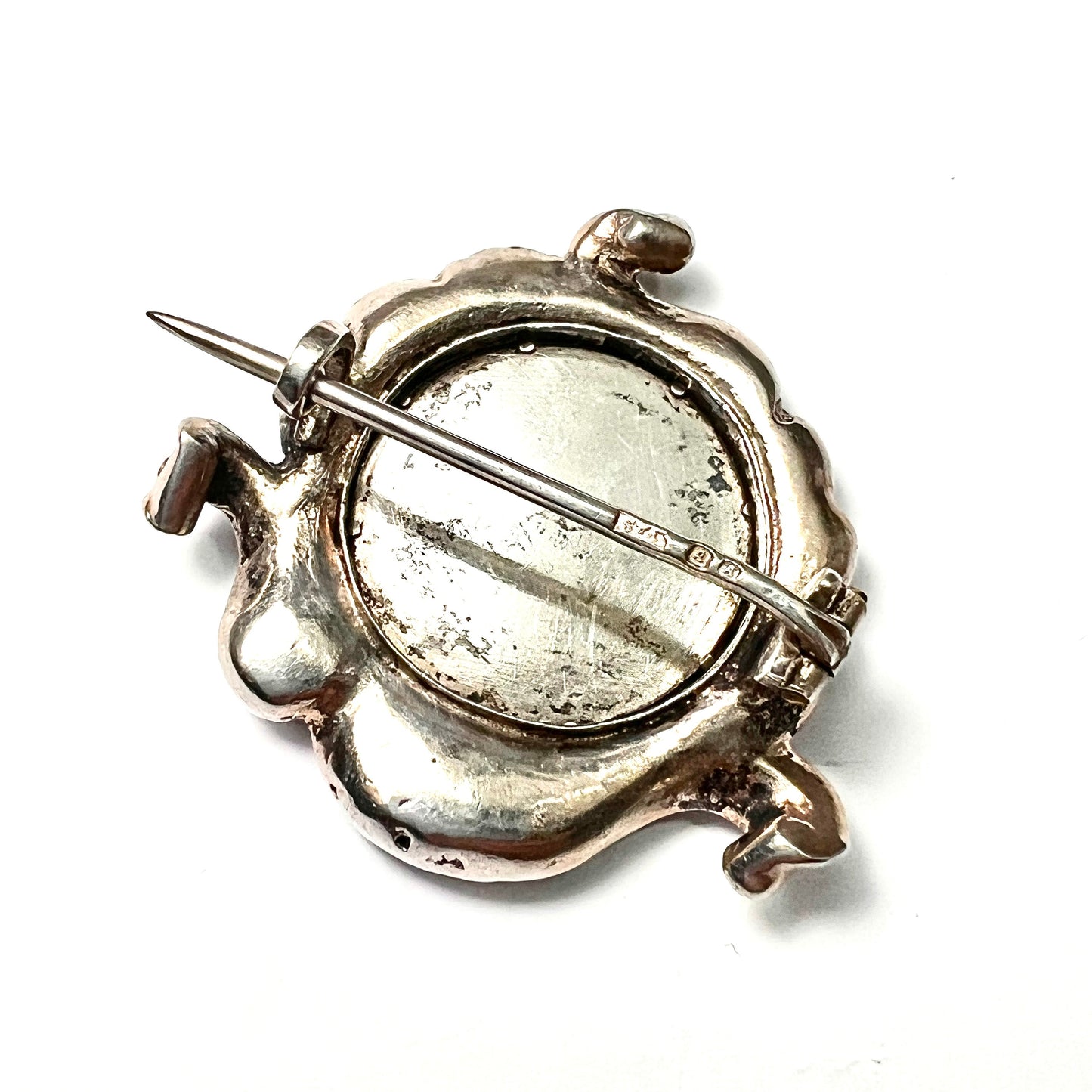 Georgian Silver Miniature Portrait Brooch