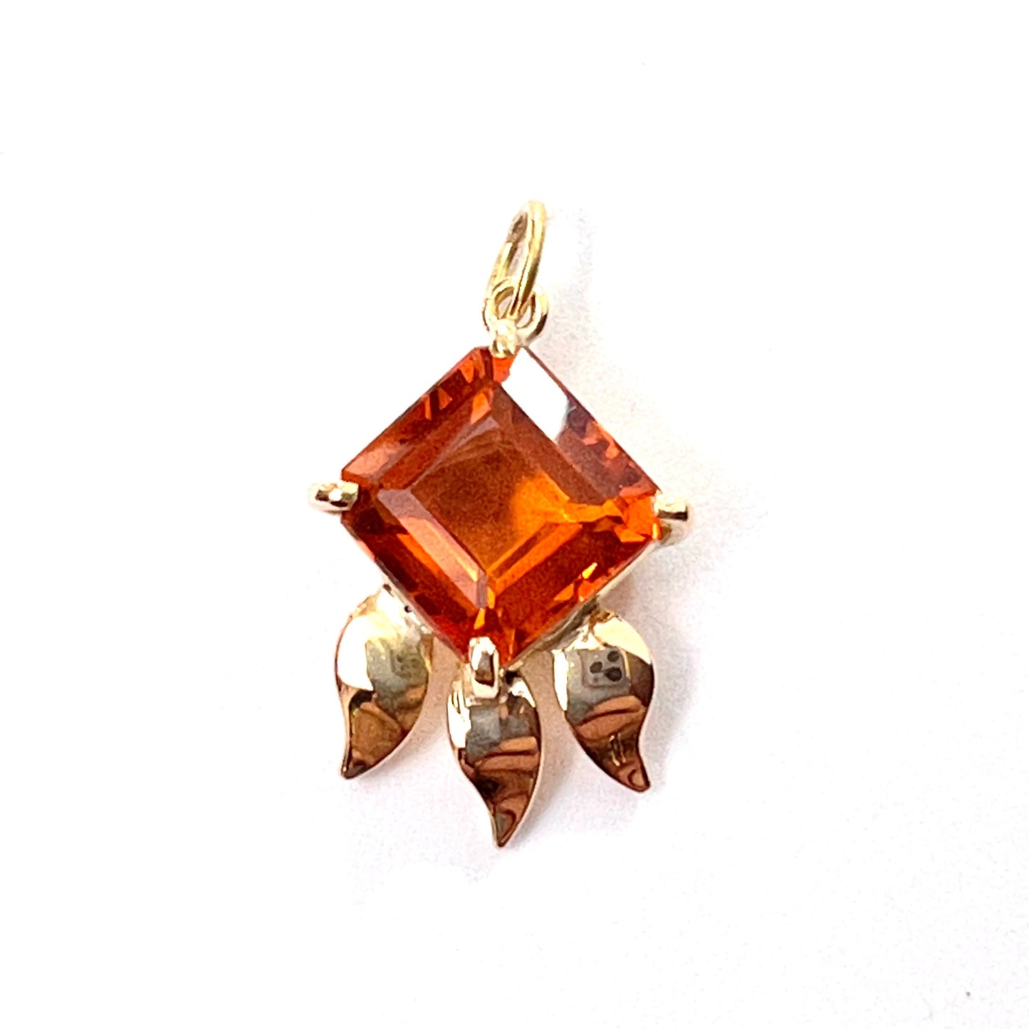 Vintage 15CT Gold Flaming Citrine Pendant