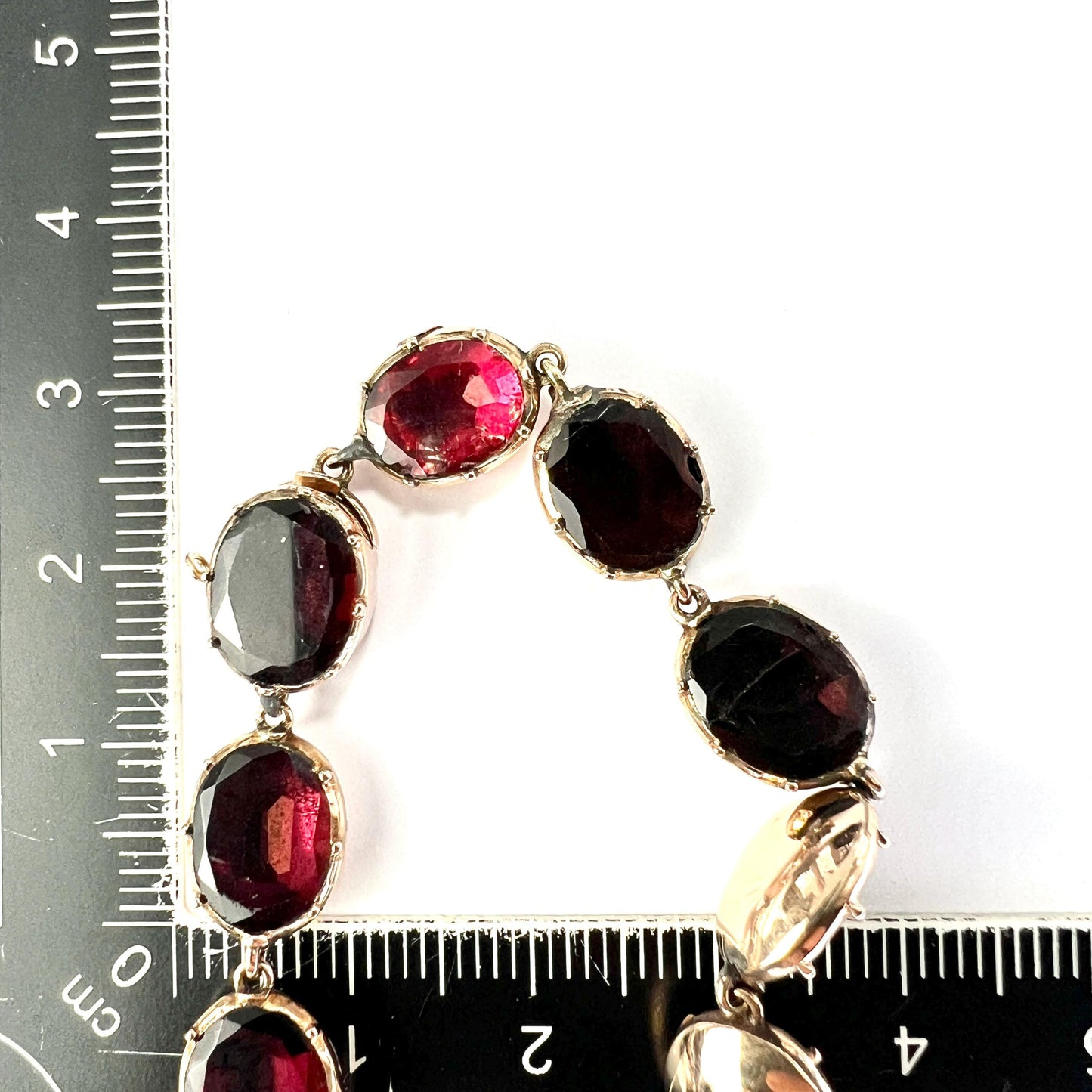 Georgian Flat Cut Garnet 9CT Gold Bracelet
