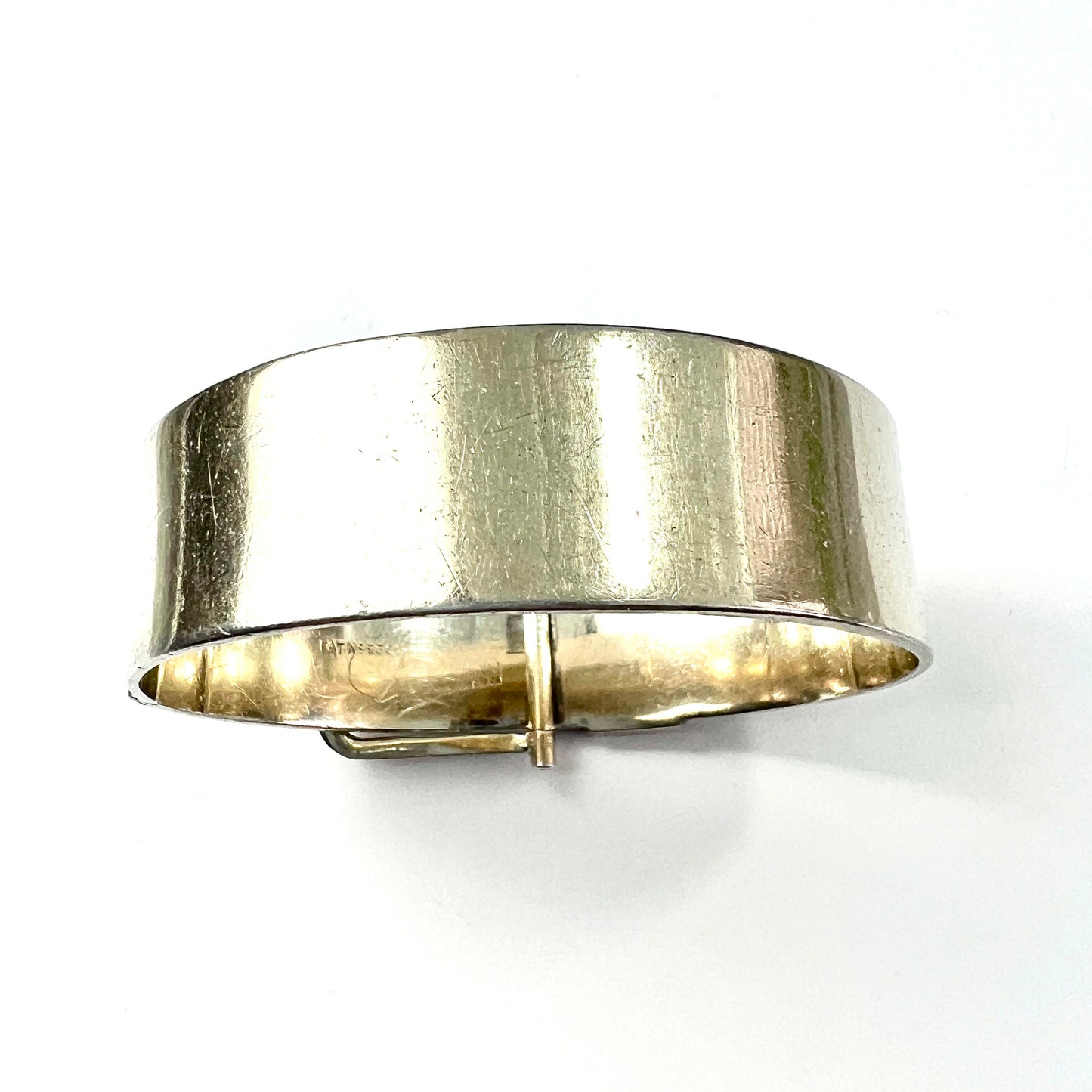 Vintage Silver Gilt Belt Buckle Cuff Bangle