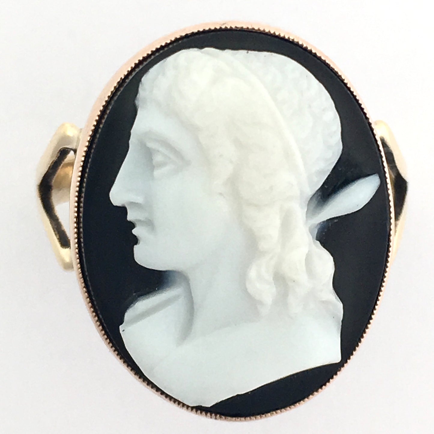 Georgian/Victorian Gentleman's 9CT Gold Hardstone Cameo Ring