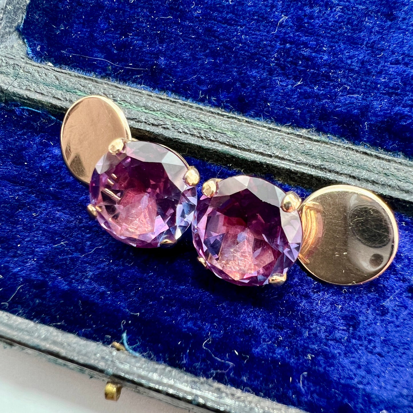 Antique 9CT Gold Corundum Cufflinks
