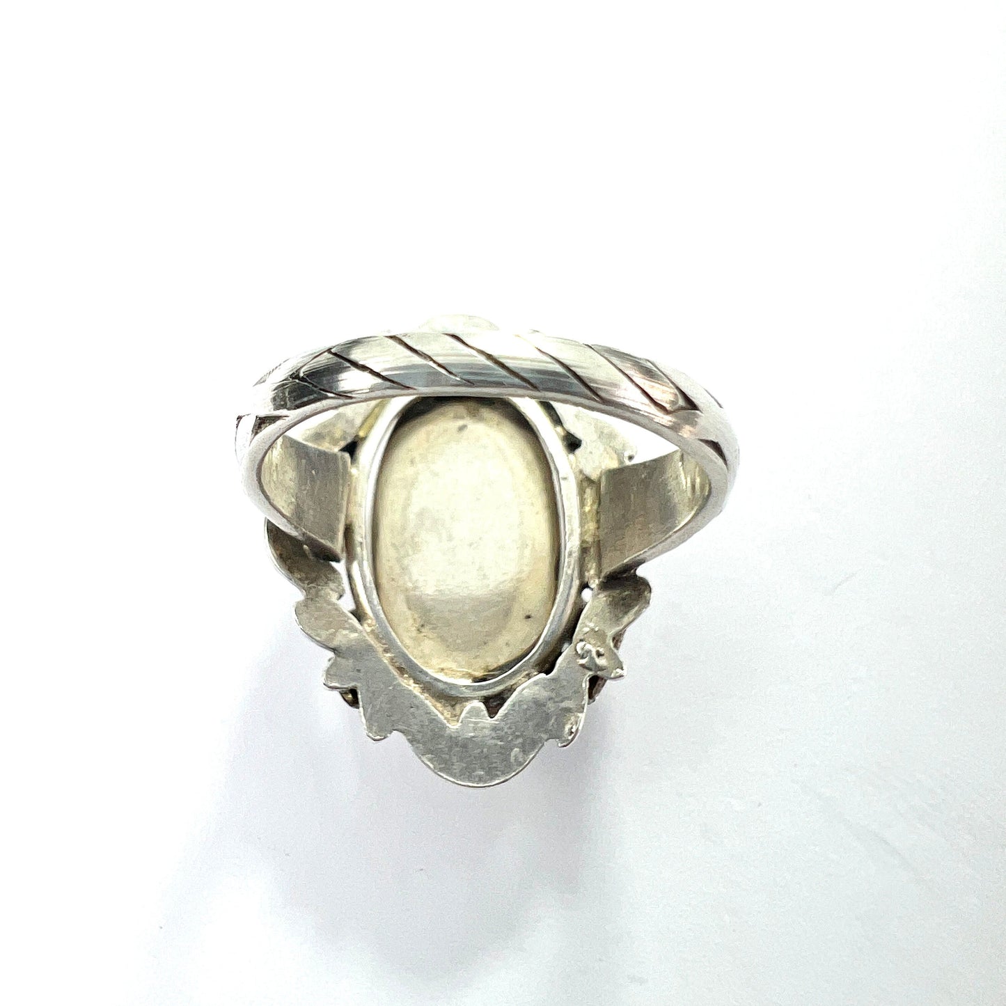 Vintage Arts and Crafts Art Nouveau Style Silver Ring att. Edith Linnell