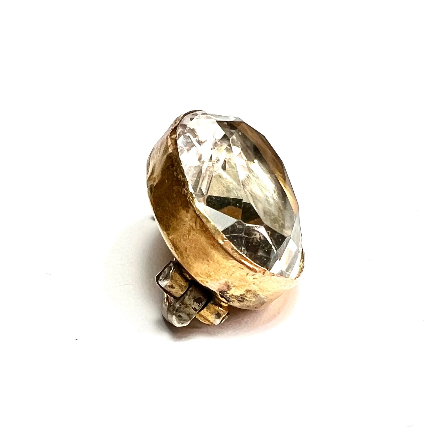 Georgian 15CT Gold Foiled Rock Crystal Brooch