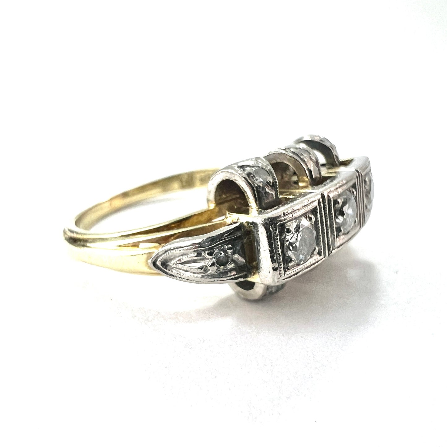 Vintage Diamond Engagement Ring in 14CT Gold and Platinum