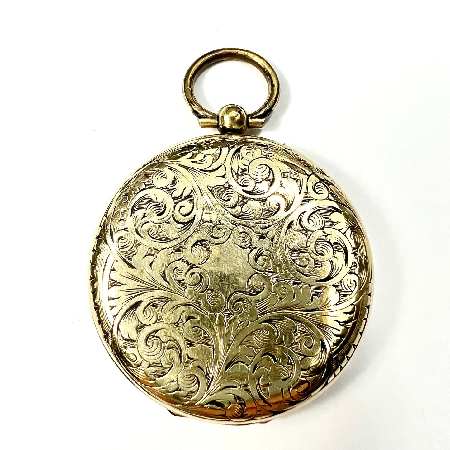 Large Antique Victorian Engraved Mourning Hair Locket