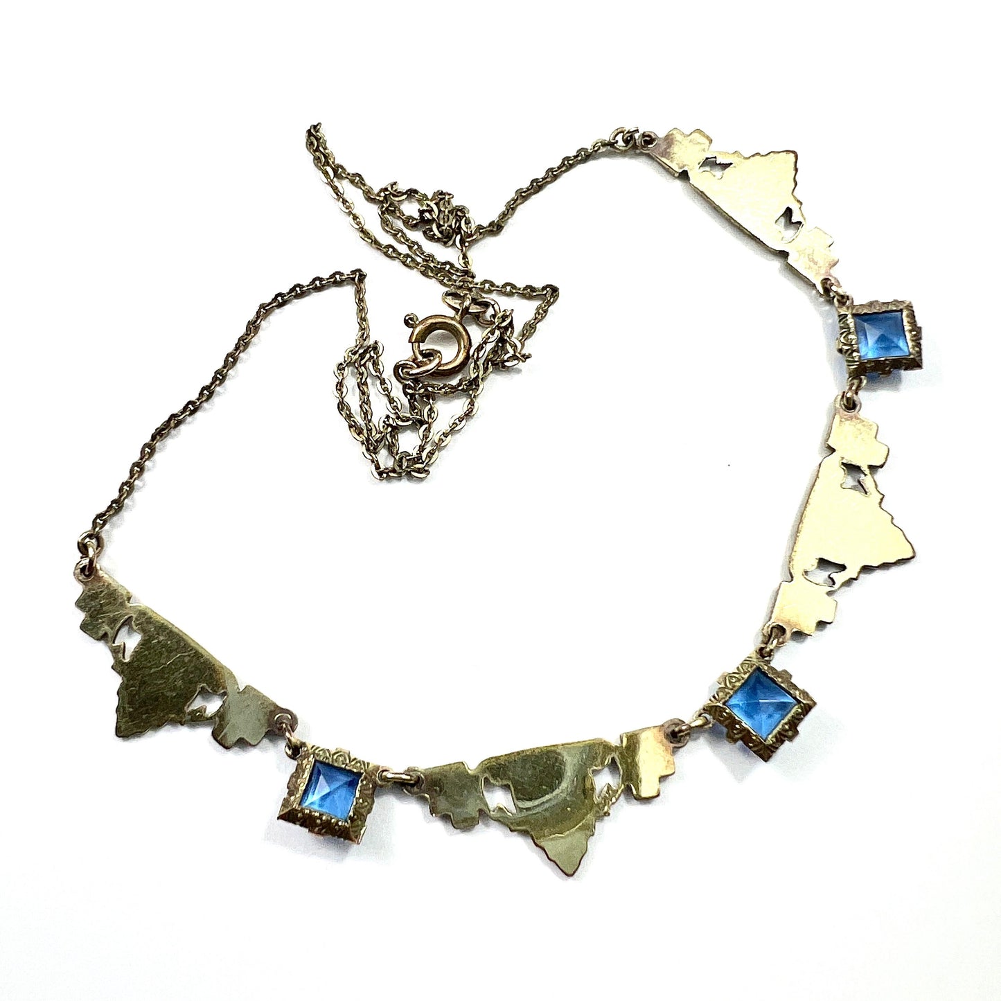 Vintage Art Deco Enamelled Rolled Gold Paste Necklace