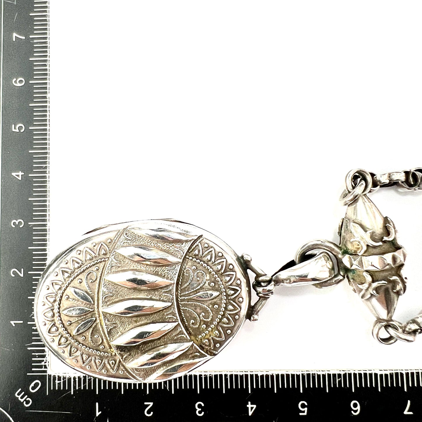 Edwardian Silver Photograph Locket Pendant Necklace