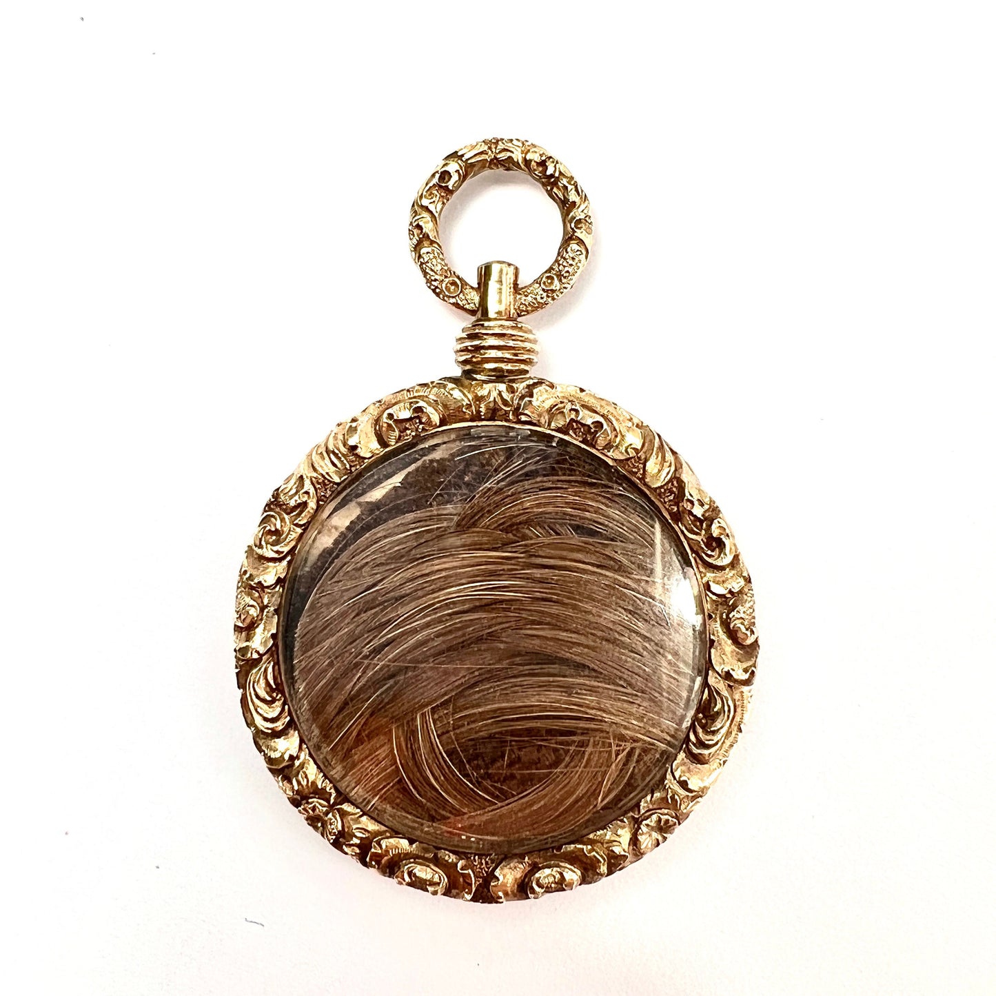Victorian 15CT Gold Engine-Turned Locket Pendant