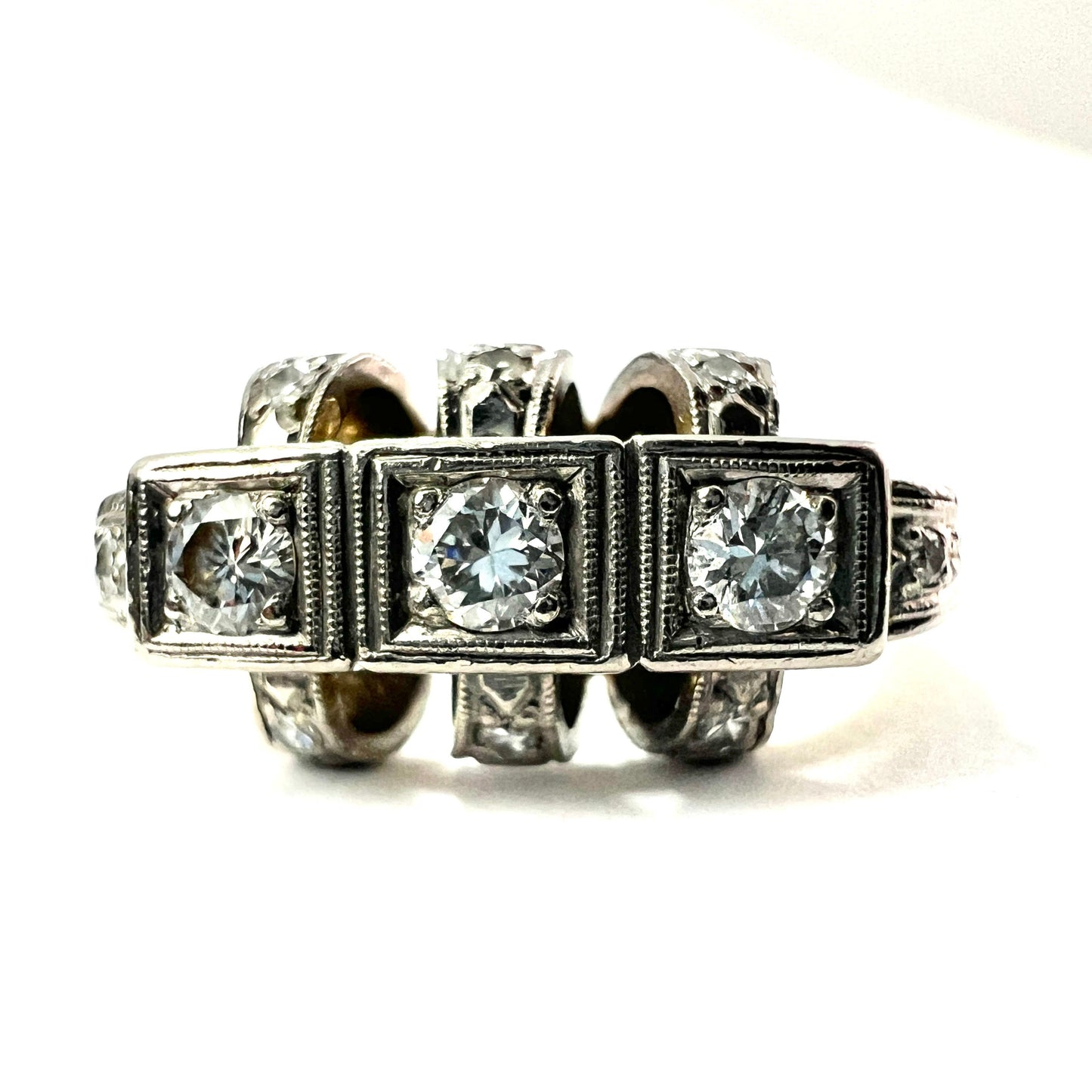 Vintage Diamond Engagement Ring in 14CT Gold and Platinum