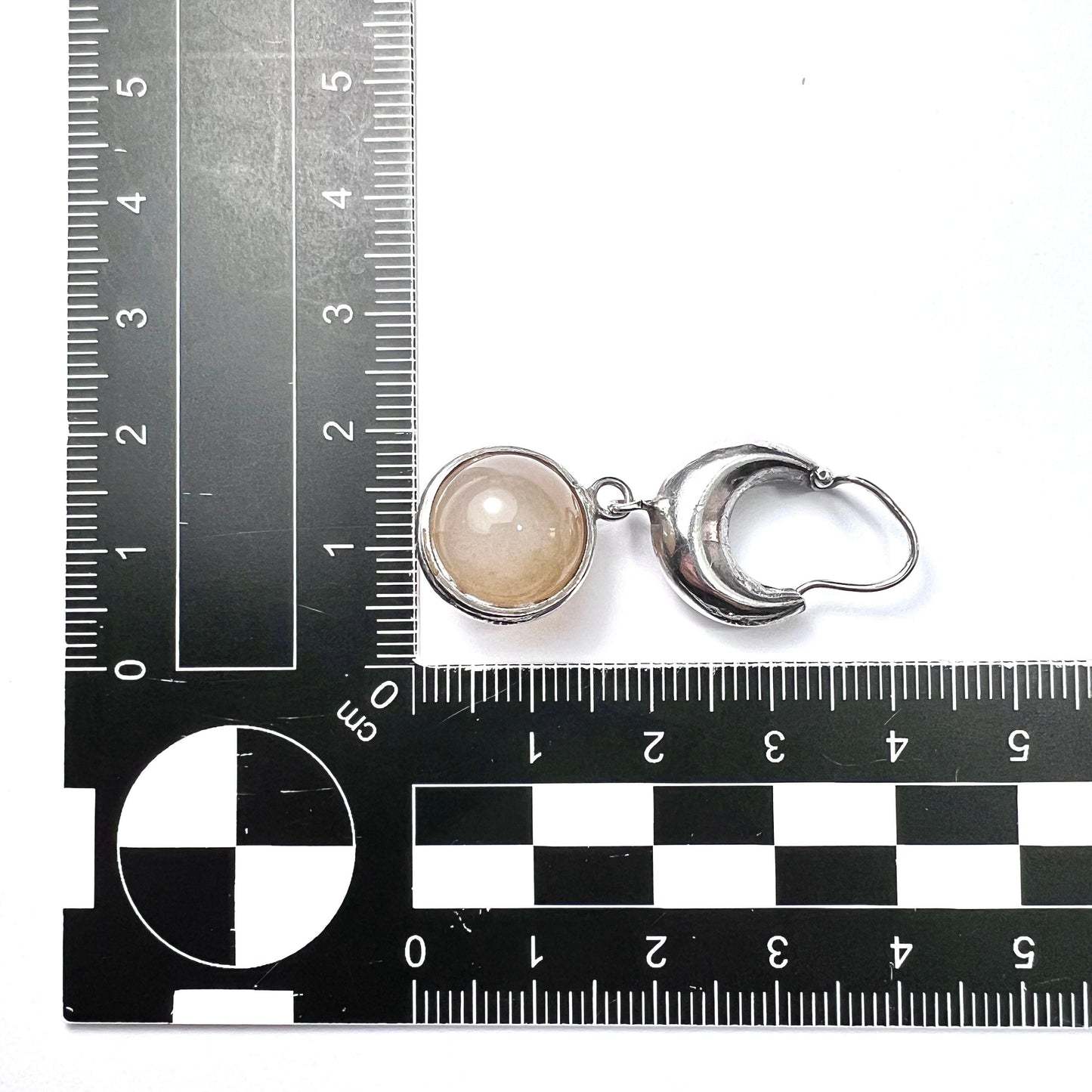 Antique Sterling Silver Quartz Sphere Earrings