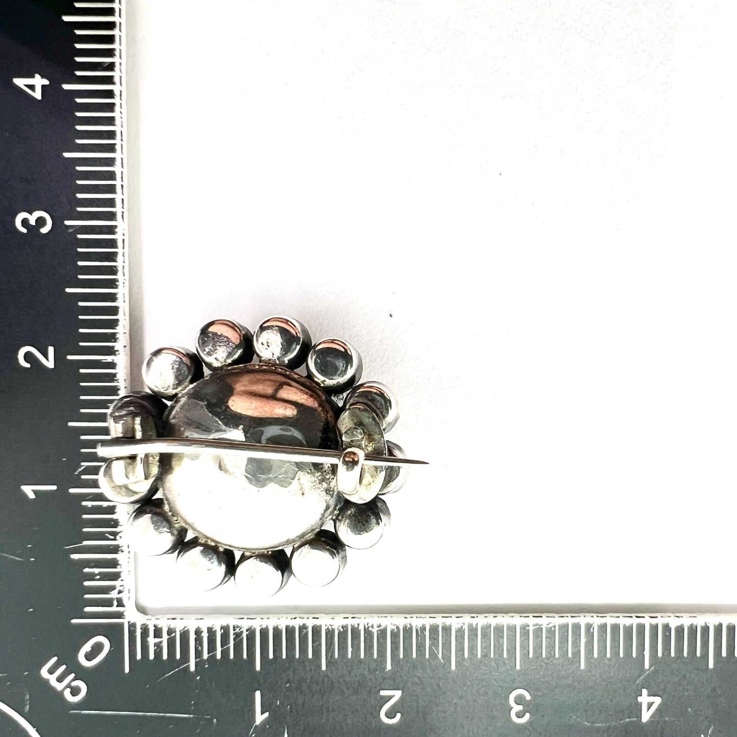 Georgian Silver Garnet Carbuncle Paste Cluster Brooch