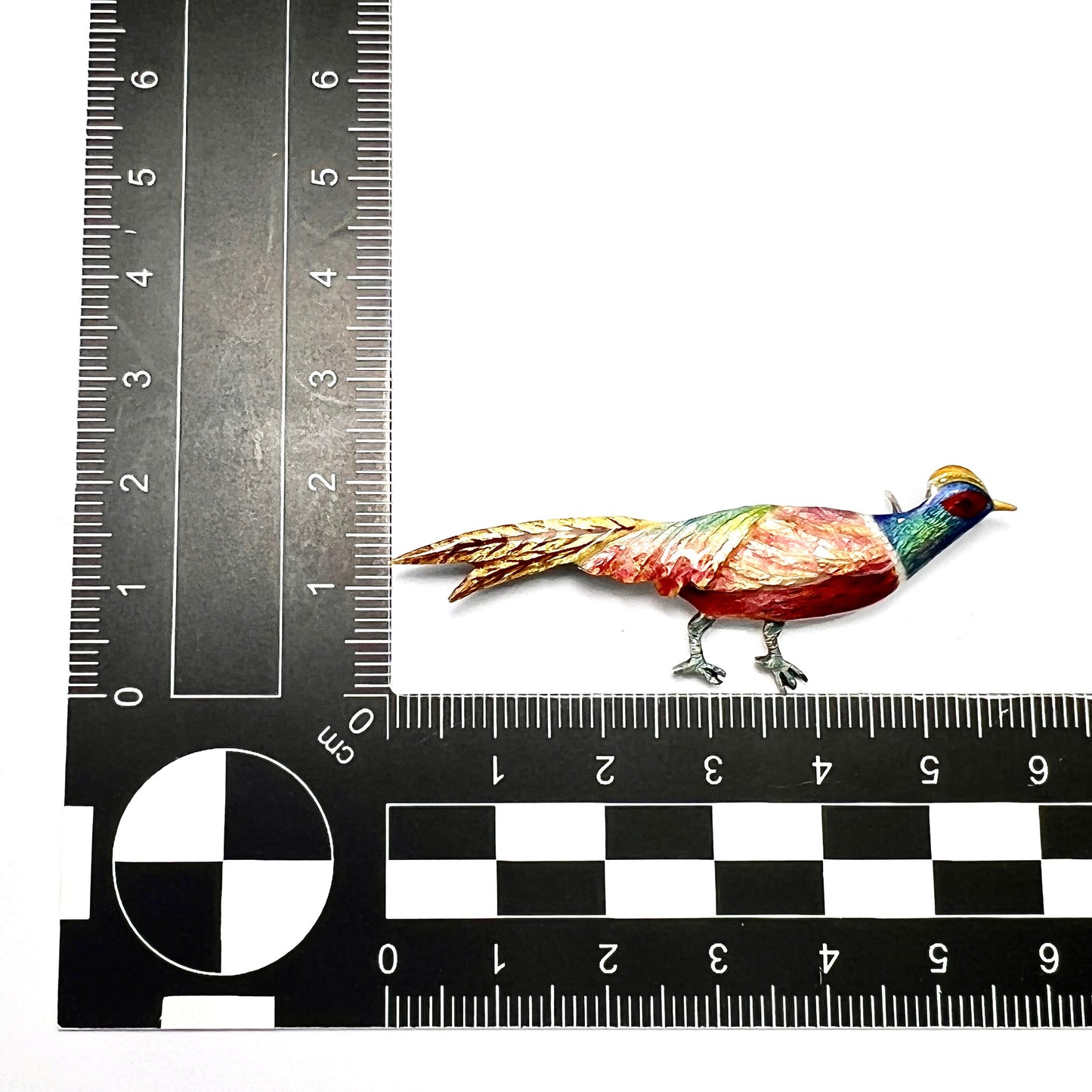 Art Deco Enamelled Silver Pheasant Brooch