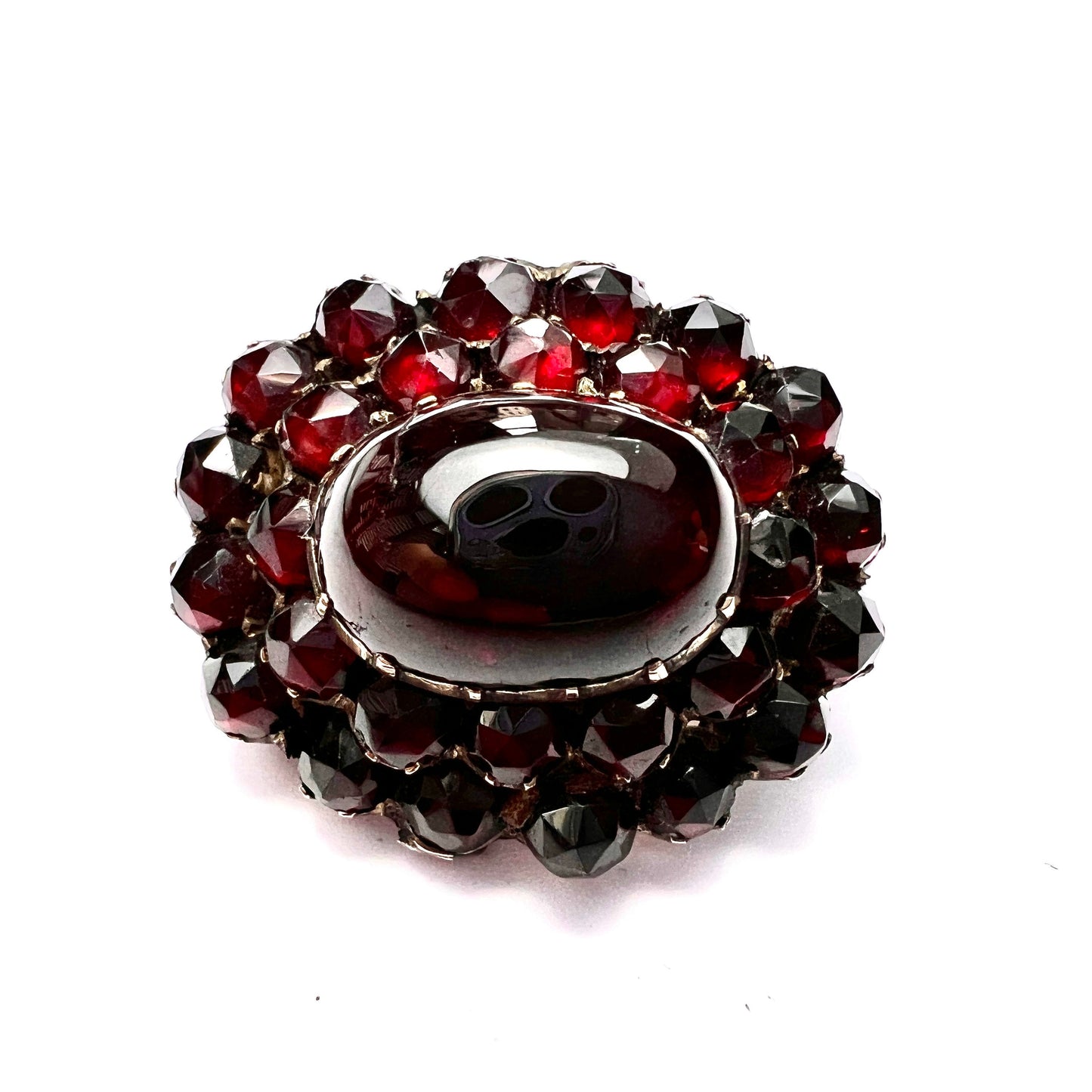 Victorian Garnet Carbuncle Cluster Brooch