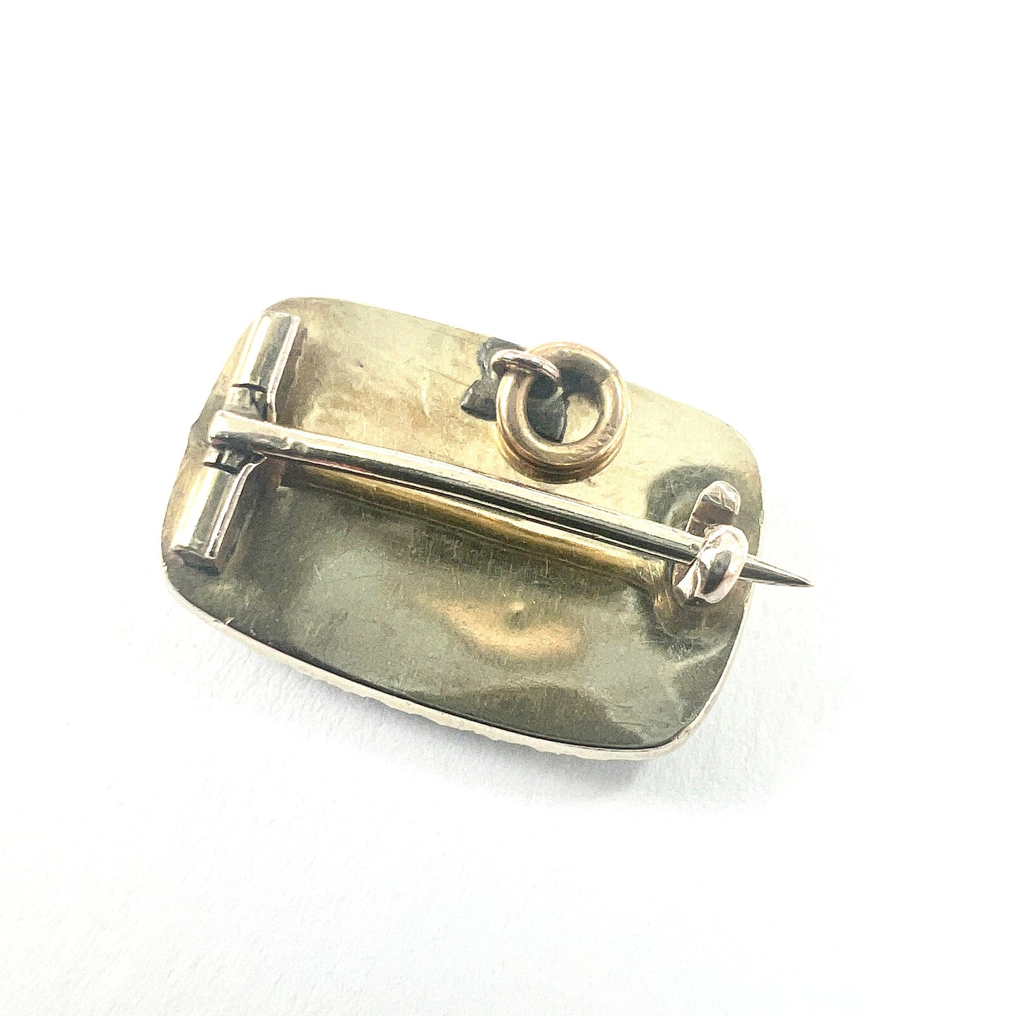 Georgian 9CT Gold Natural Pearl Hair Mourning Brooch Pendant