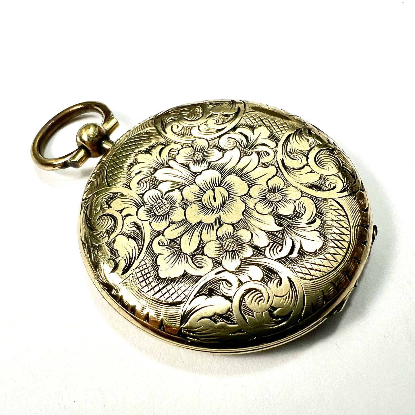 Large Antique Victorian Engraved Mourning Hair Locket