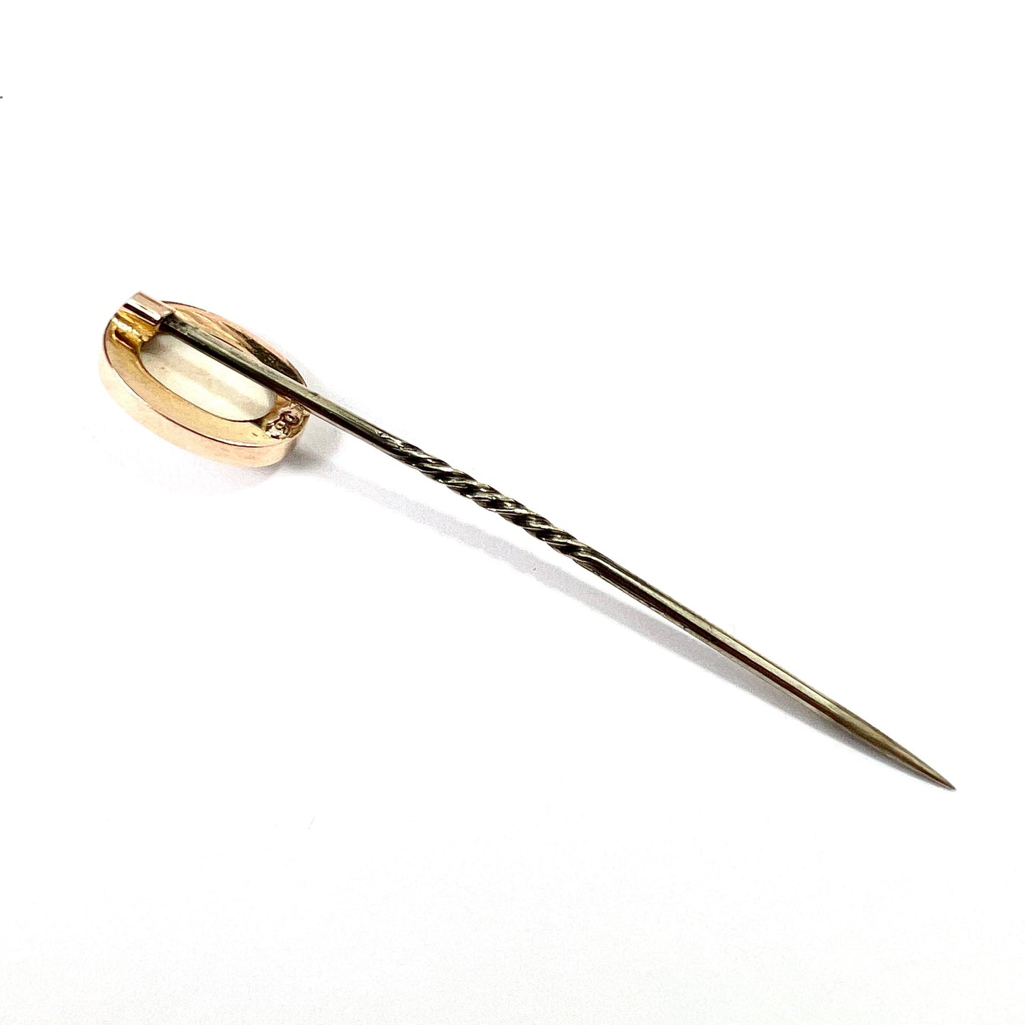 Antique 9CT Gold Hardstone Cameo Stick Pin