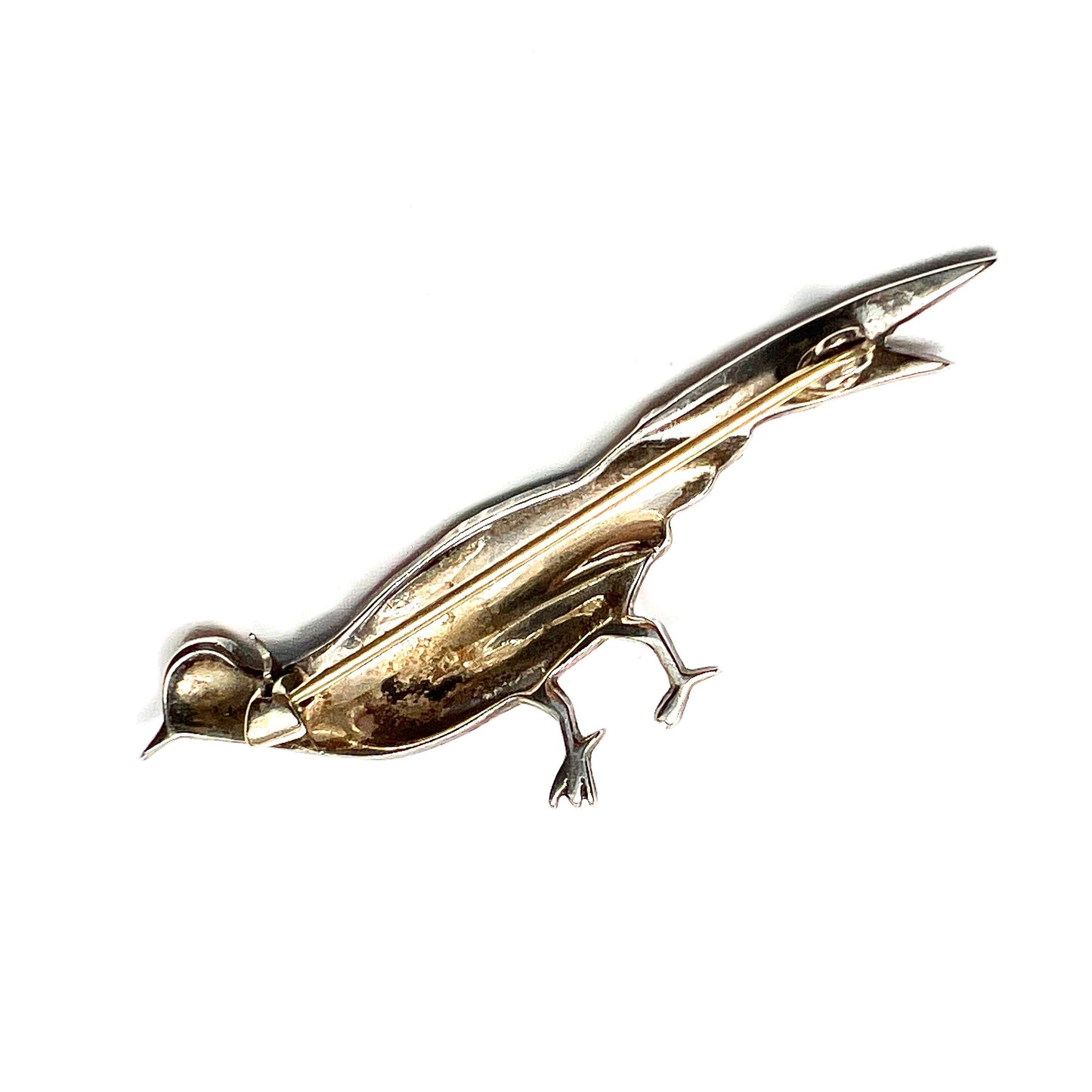 Art Deco Enamelled Silver Pheasant Brooch