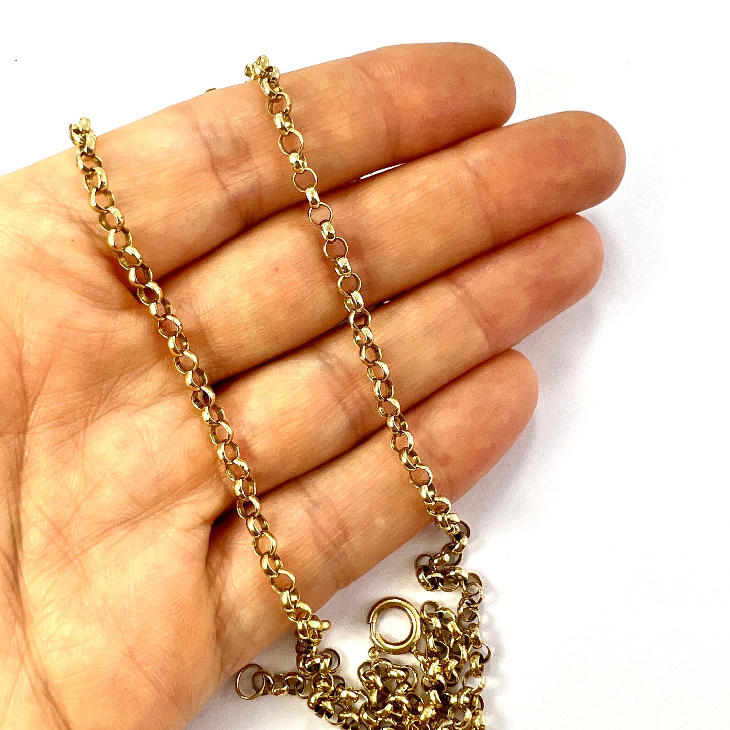 Very Long Vintage 9CT Gold Belcher/Rolo Chain Necklace