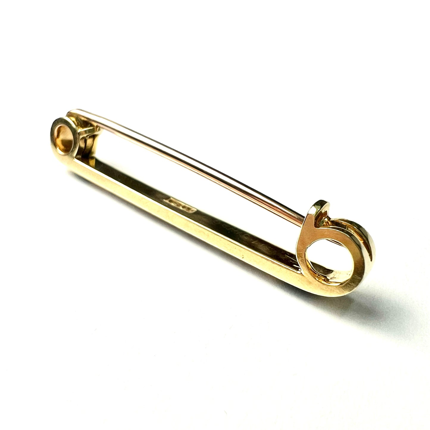 Edwardian 15CT Gold Pearl Enamel Bar Brooch