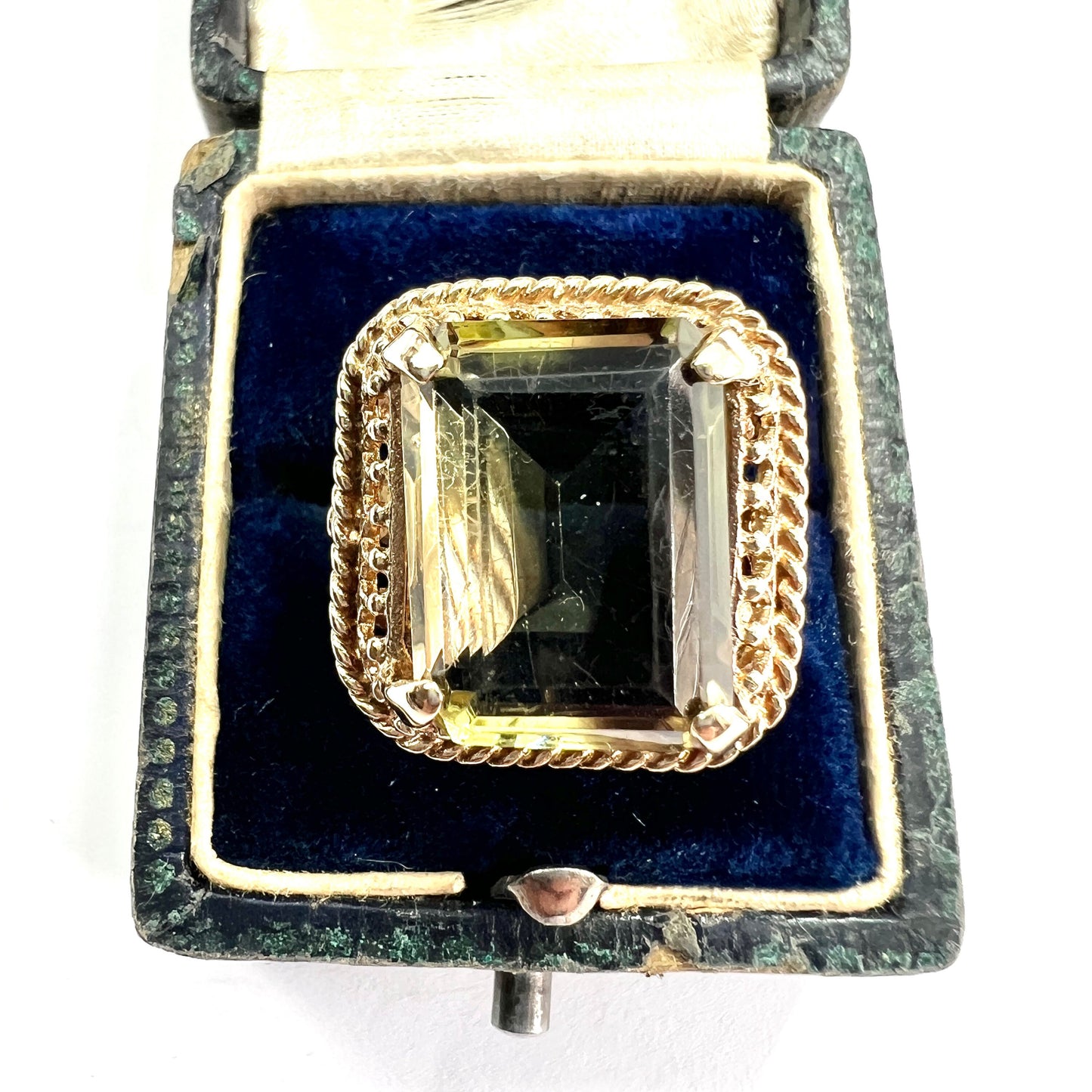 Large Vintage 9CT Gold Citrine Cocktail Ring