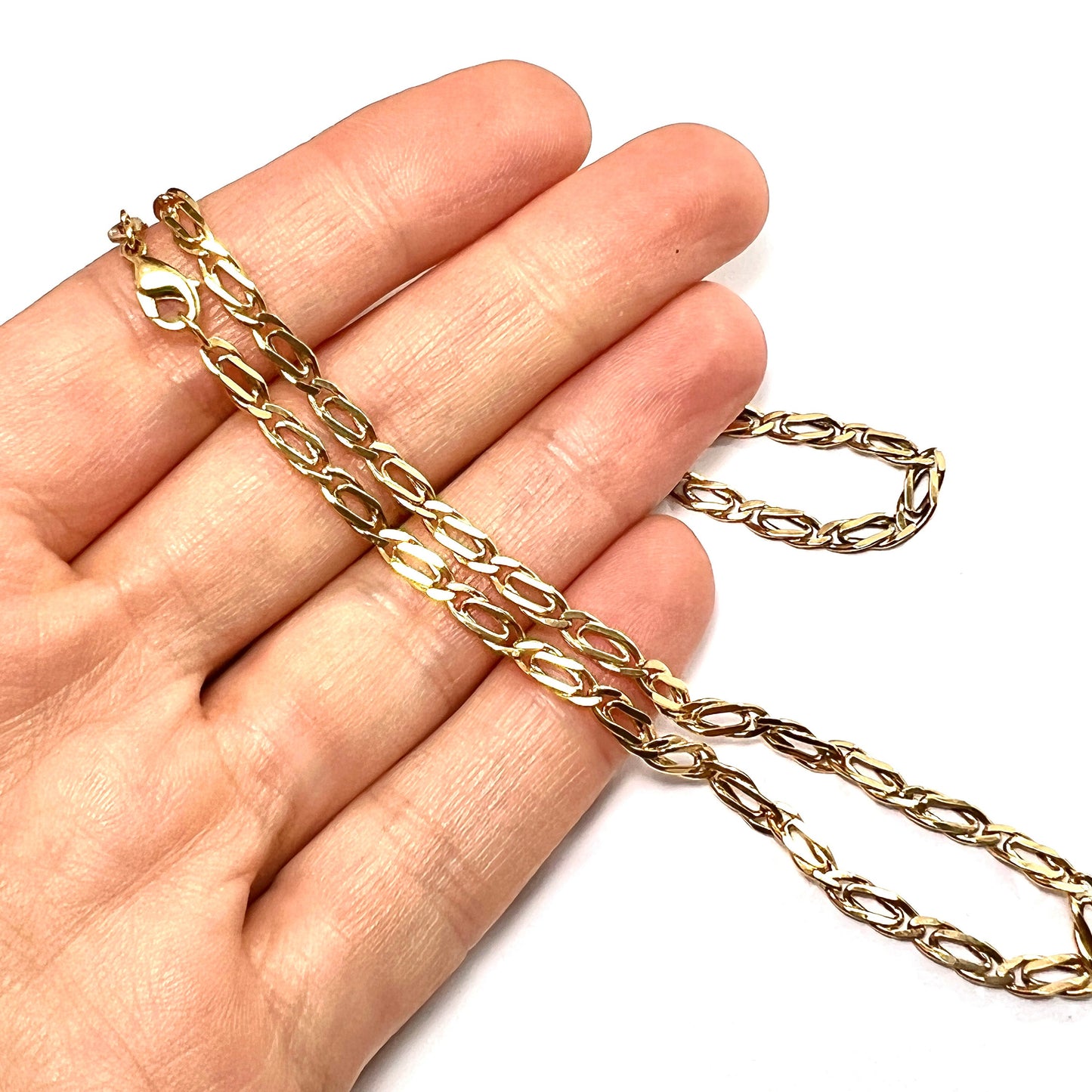 Vintage 18CT Gold Fancy Link Chain Necklace