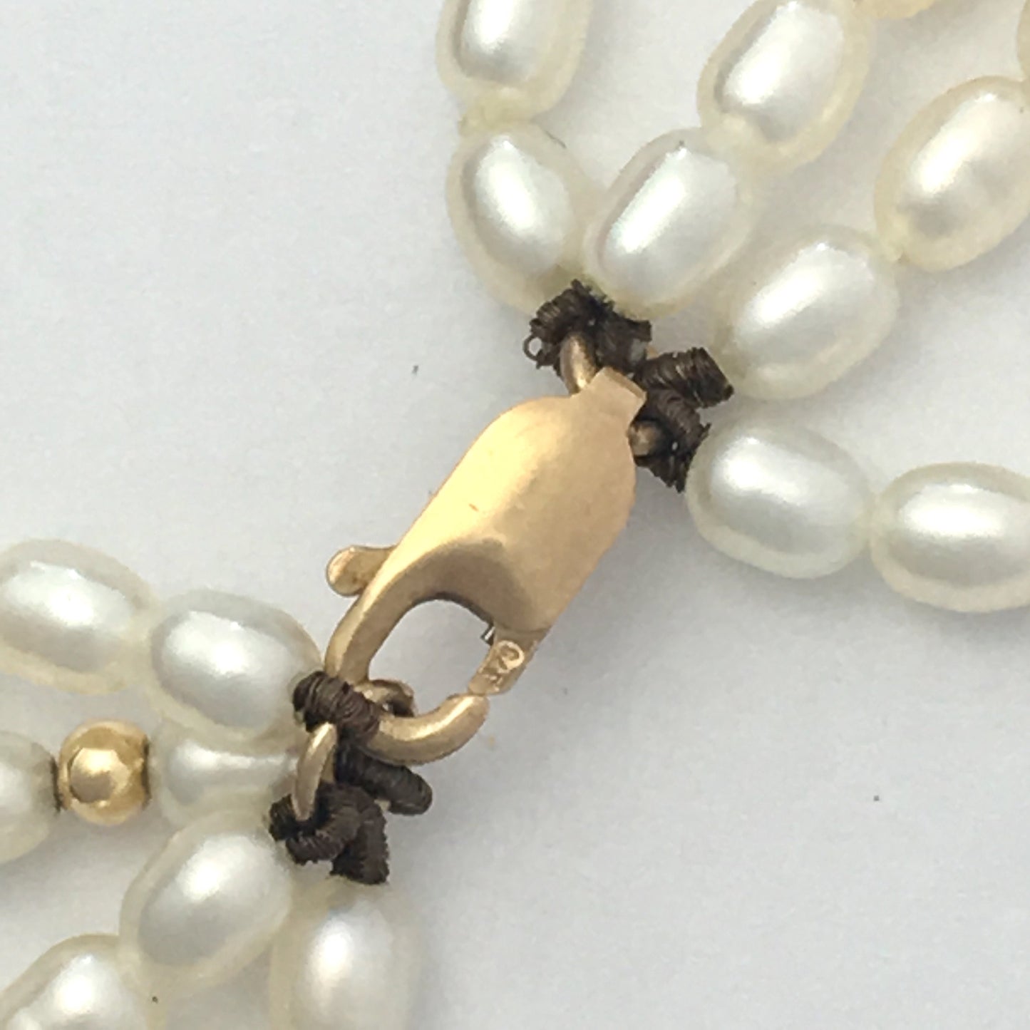 Vintage 9CT Gold Four Strand River Seed Pearl Bracelet Wedding Bridal