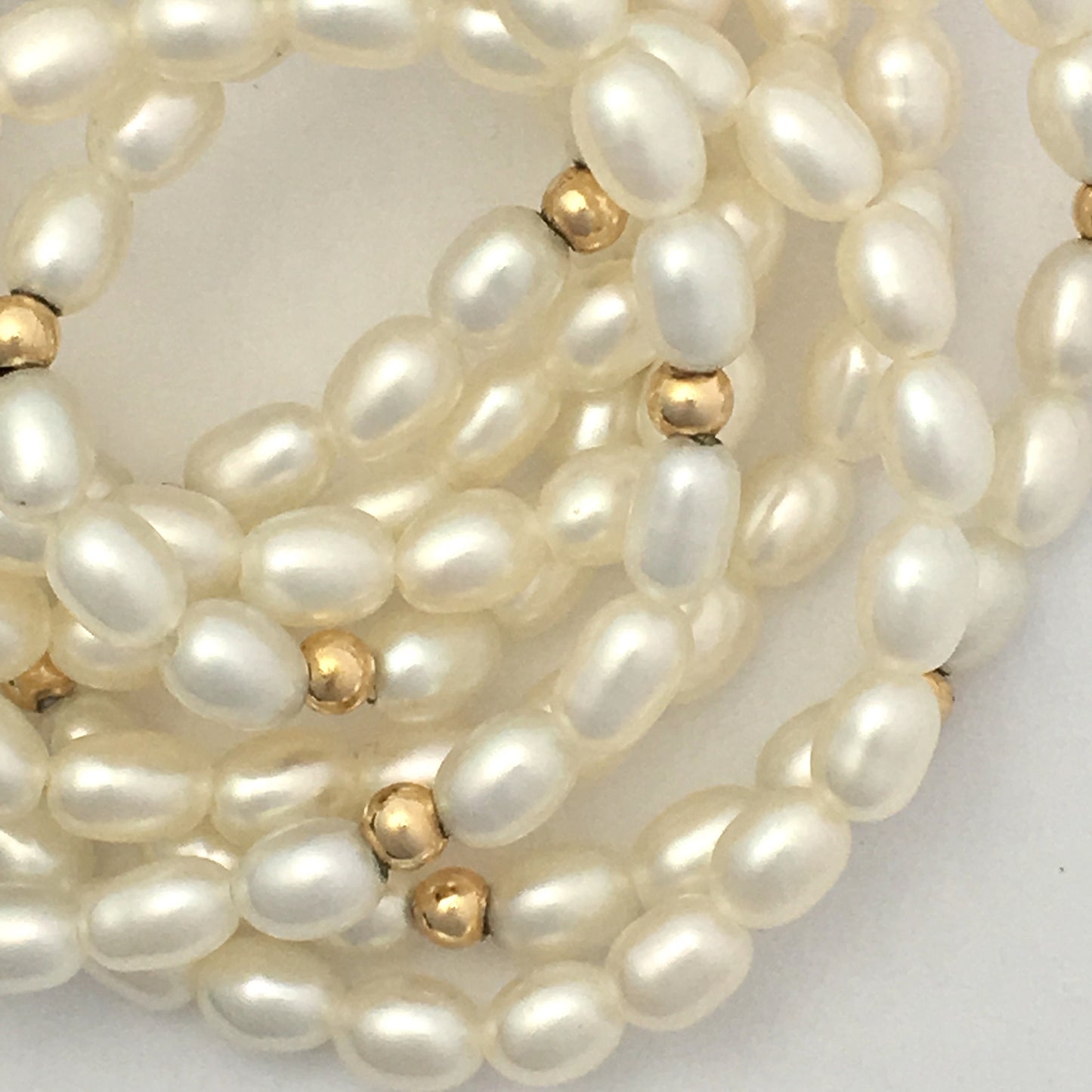Vintage 9CT Gold Four Strand River Seed Pearl Bracelet Wedding Bridal
