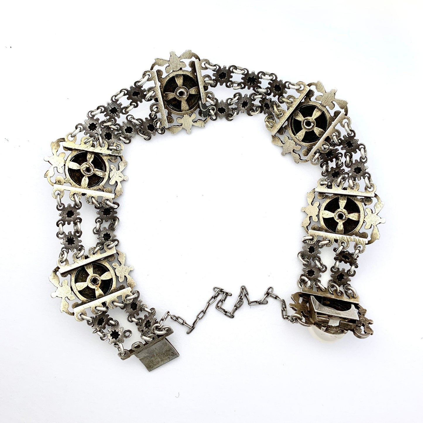 Antique Austro Hungarian Enamelled Sterling Silver Bracelet
