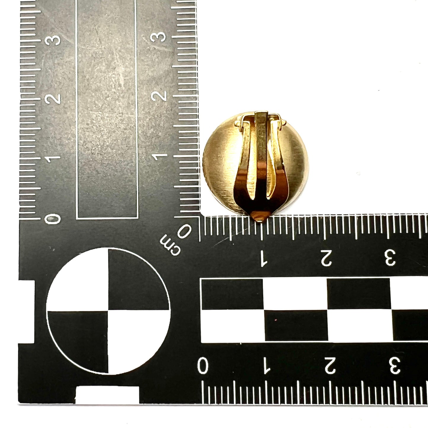 Vintage Round Matt Gold on Silver Ear Clips