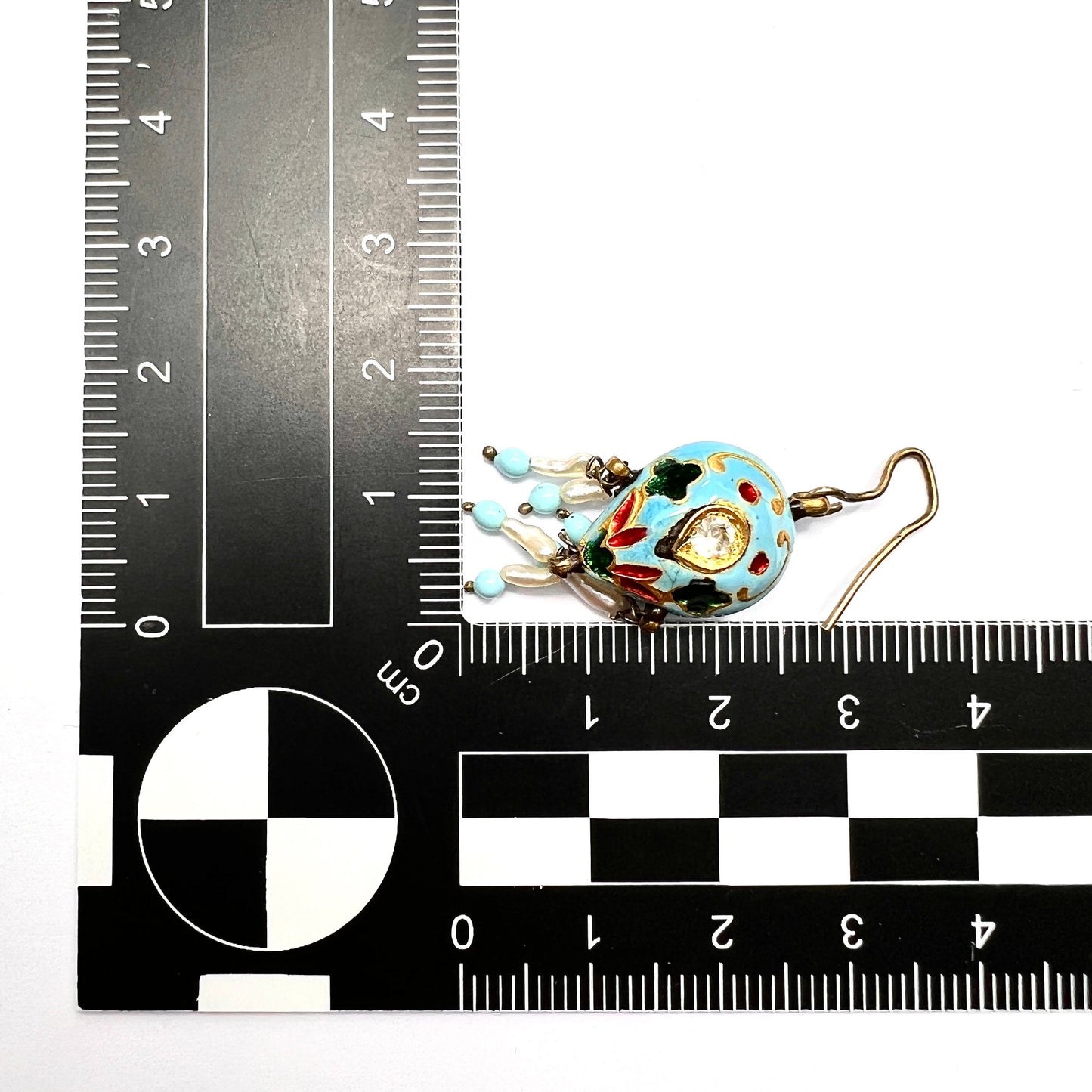 Antique Vintage Indian Mughal Style Turquoise Enamel Necklace and Earrings