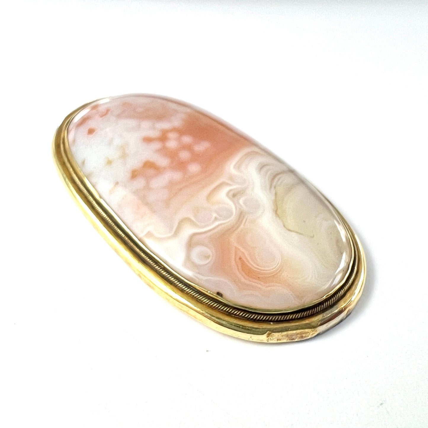 Antique Victorian 15CT Gold Agate Pendant