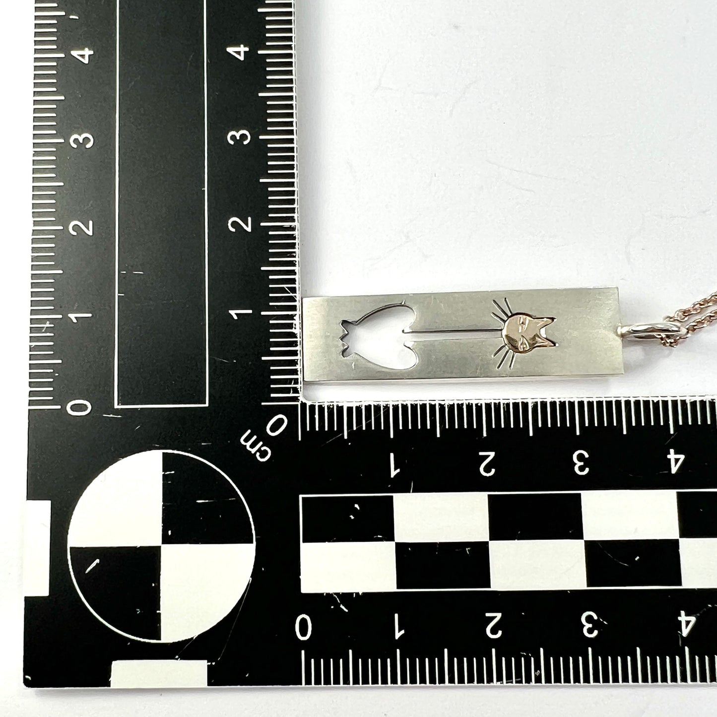 Vintage Kupittaan Kulta Rose Gold Sterling Silver Cat Necklace • Finnish Modernist Pendant
