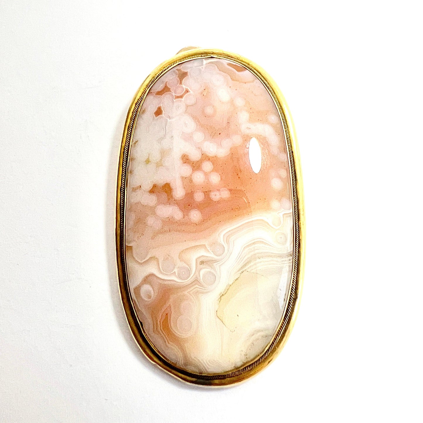 Antique Victorian 15CT Gold Agate Pendant
