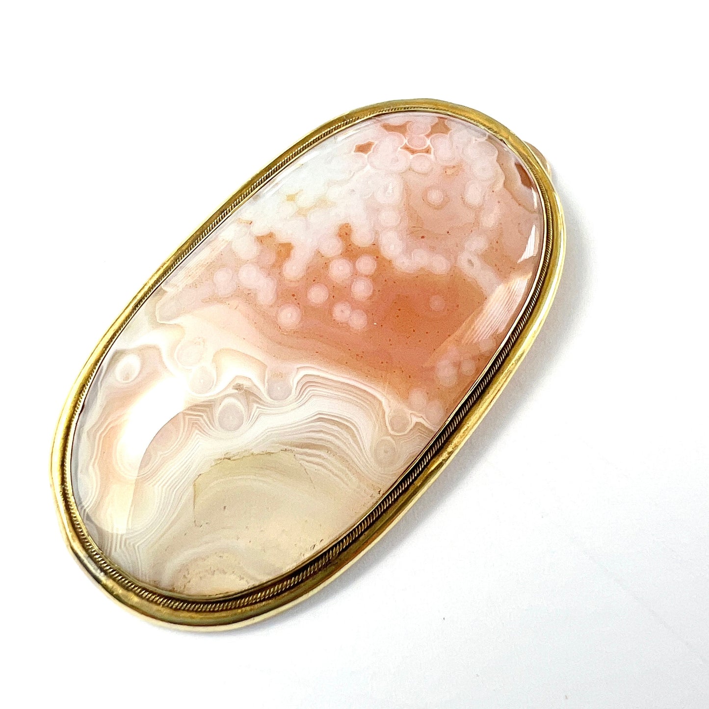 Antique Victorian 15CT Gold Agate Pendant